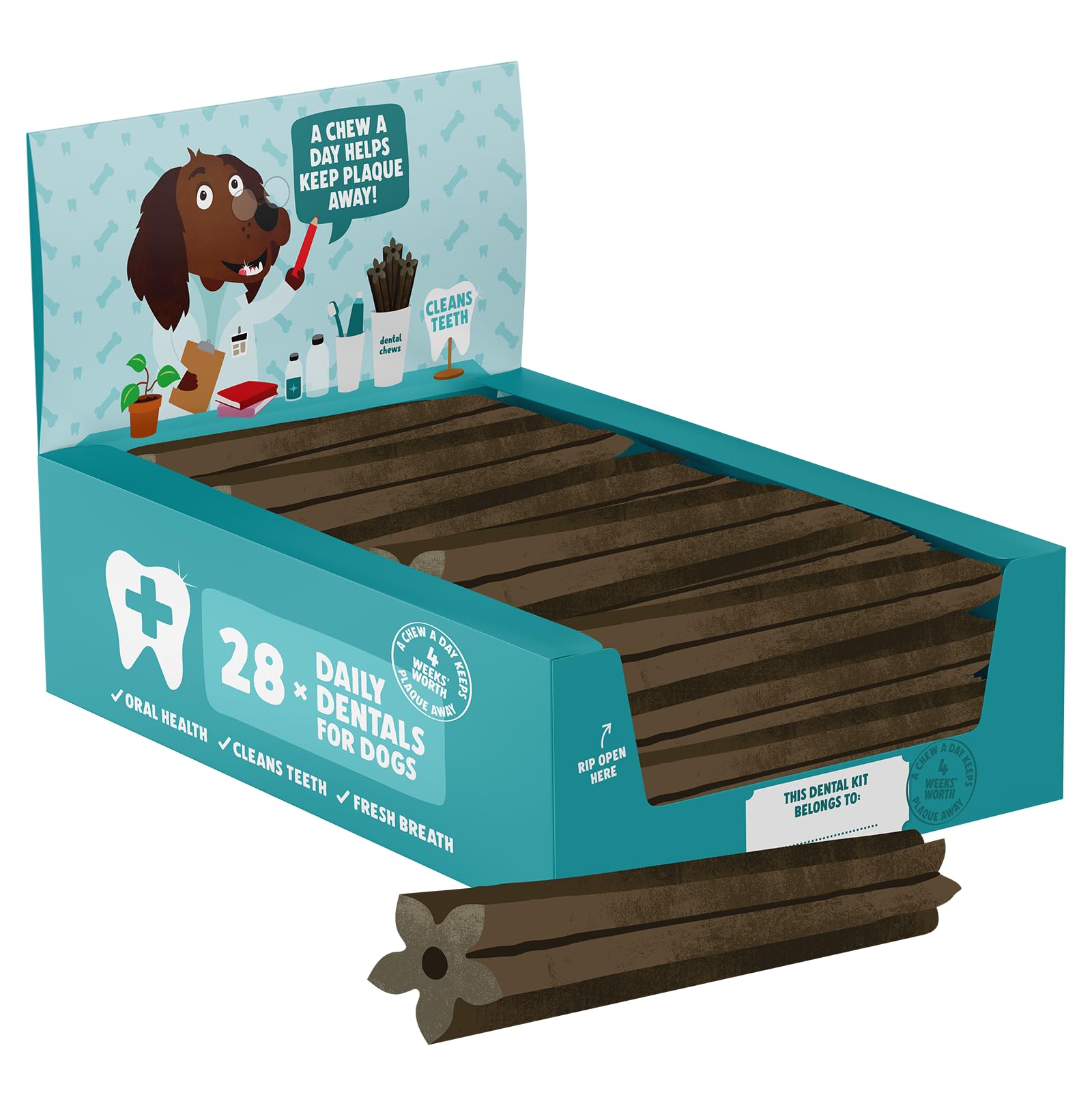 Denzel's Dog Dental Sticks - Medium Dogs (10-20kg) | Chicken & Peppermint | 28 Pack 1