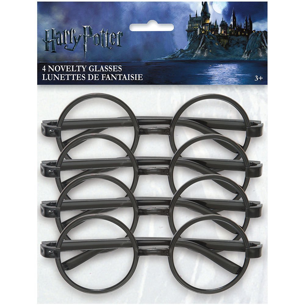 Harry Potter Black Novelty Eyeglasses - Pack of 4 - Costume Accessory for Fans & Party Dress-Up 1