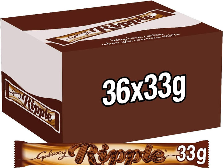 Galaxy Ripple Milk Chocolate Bar, 33g - Pack of 36