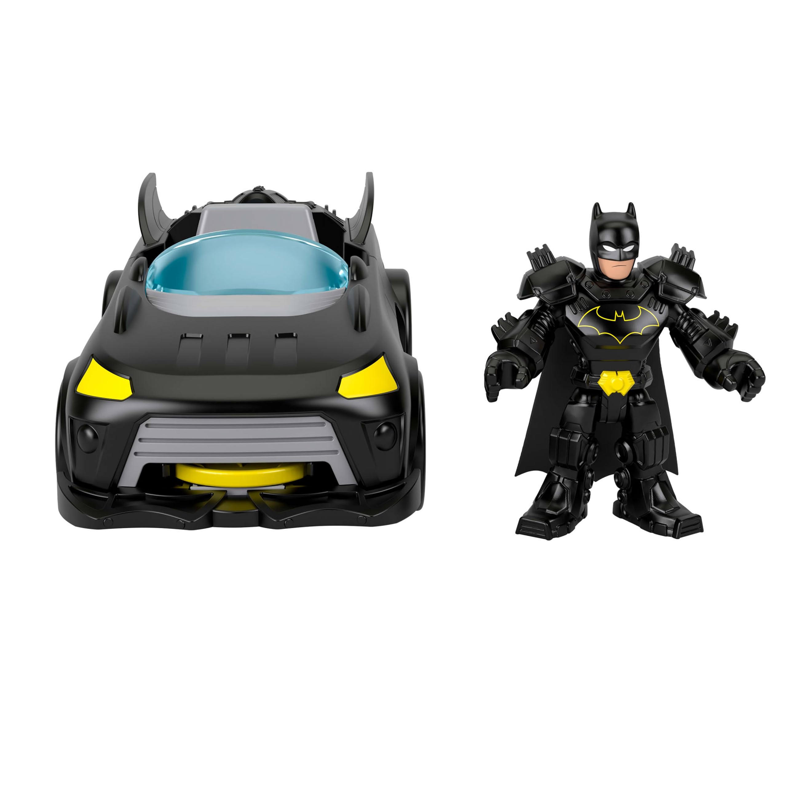 Fisher-Price Imaginext DC Super Friends Metal Force Batmobile Toy Car with Action Figure - 3-in-1 Launcher Playset 6