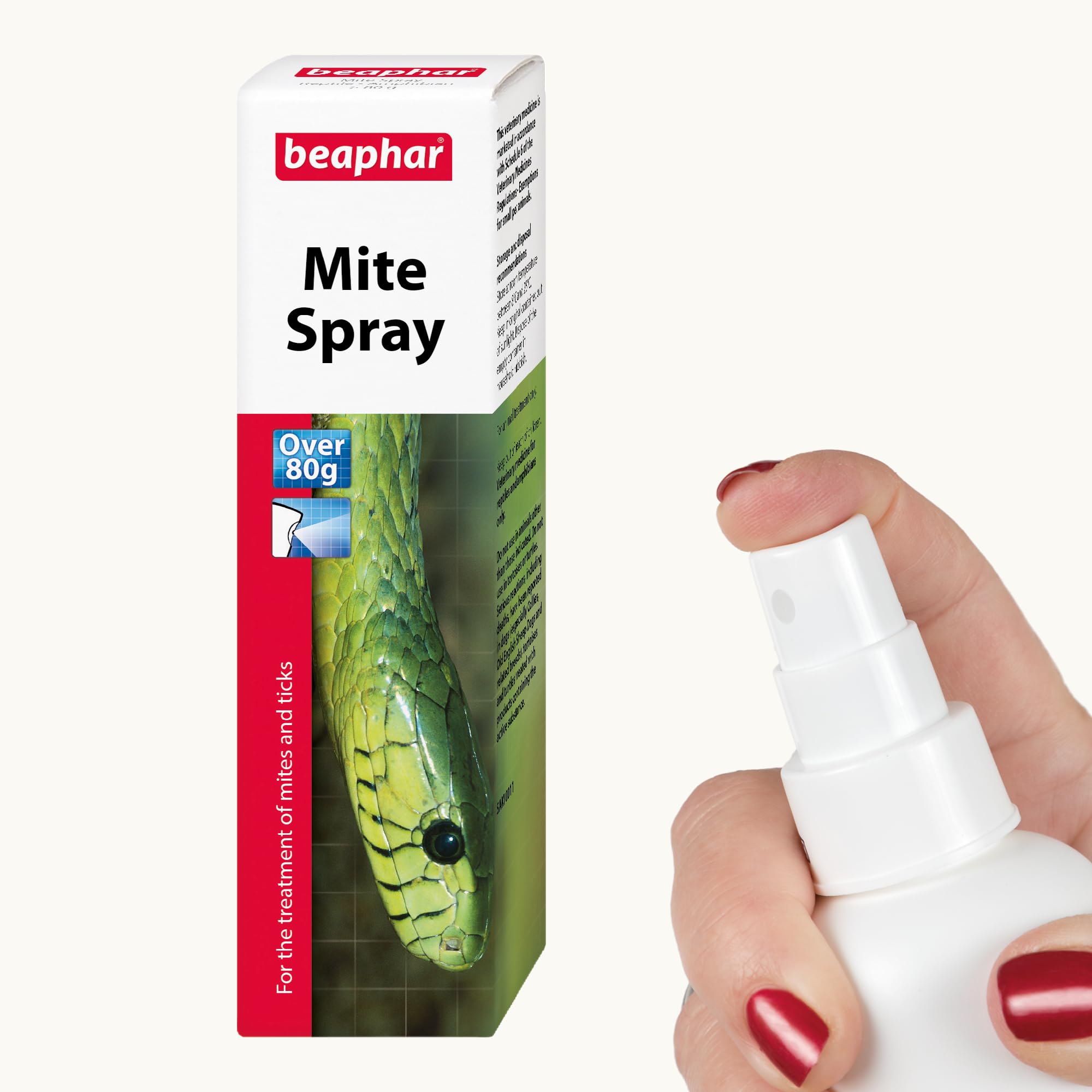 Beaphar Mite Spray for Reptiles & Amphibians - Vet-Strength Ivermectin Treatment | 50ml