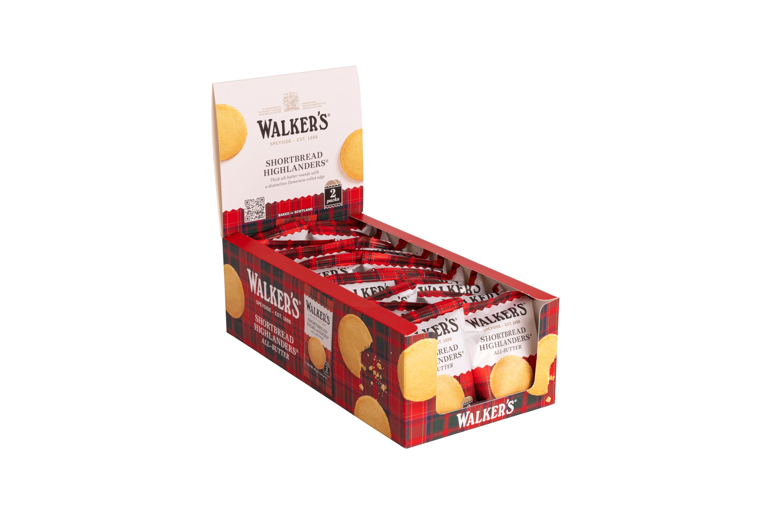 Walker's Shortbread Biscuits - Highlander Twin Packs | 18 Duo-Packs | 720g 1