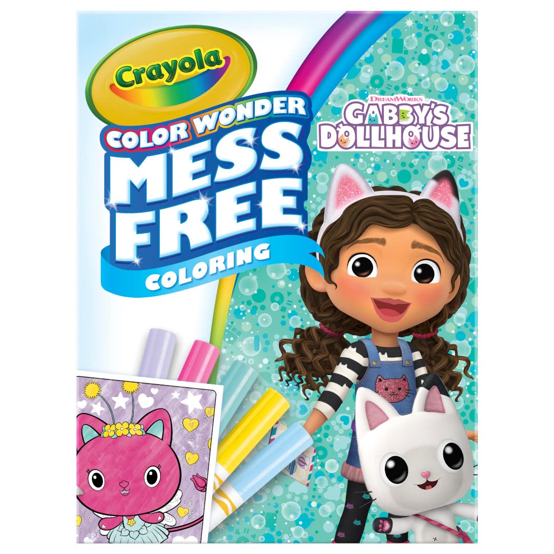 CRAYOLA Color Wonder - Gabby's Dollhouse Mess-Free Colouring Book | 18 Pages | 5 Markers