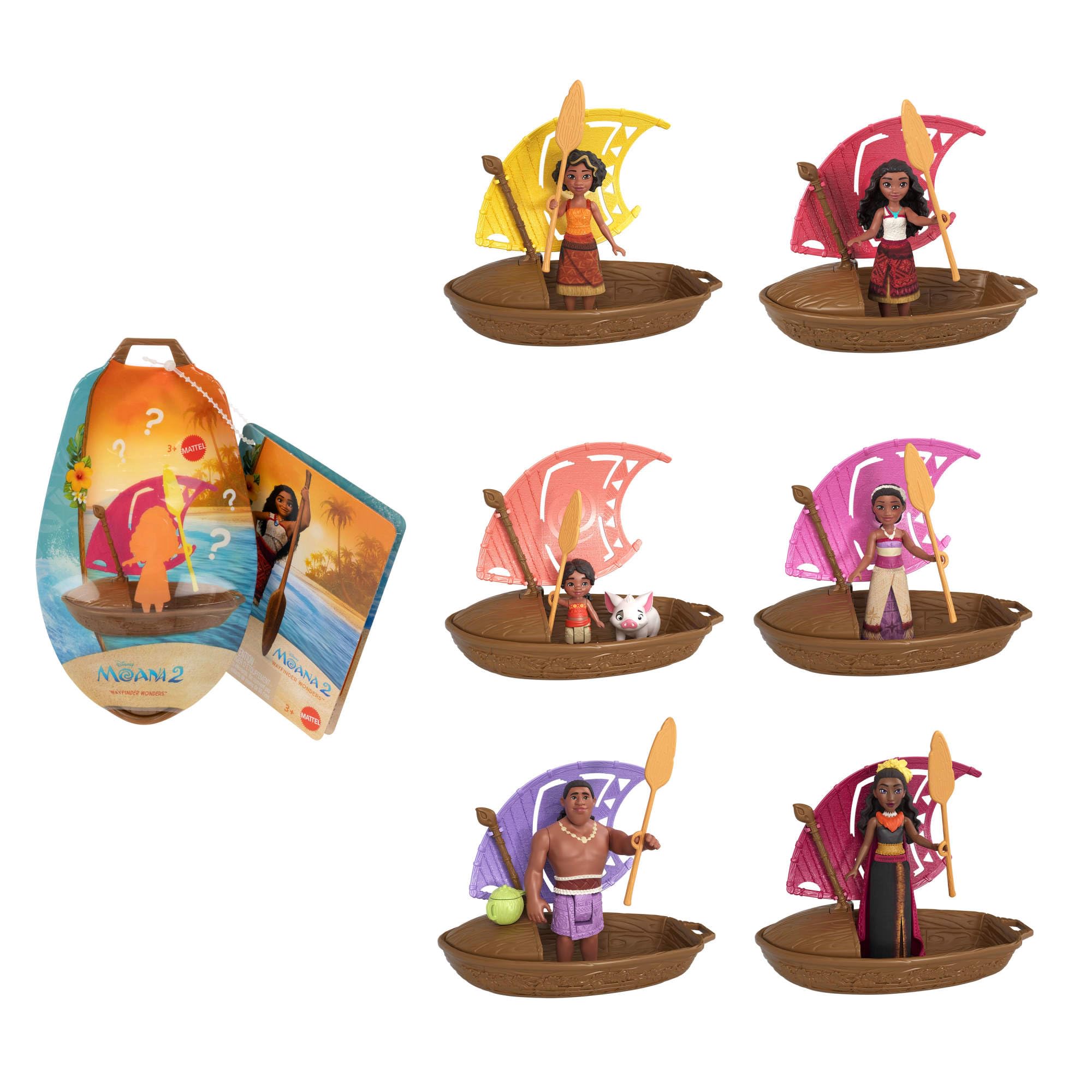 Disney Princess Mattel Moana 2 Wayfinder Wonders Small Doll Set with Floating Canoe | Ages 3+