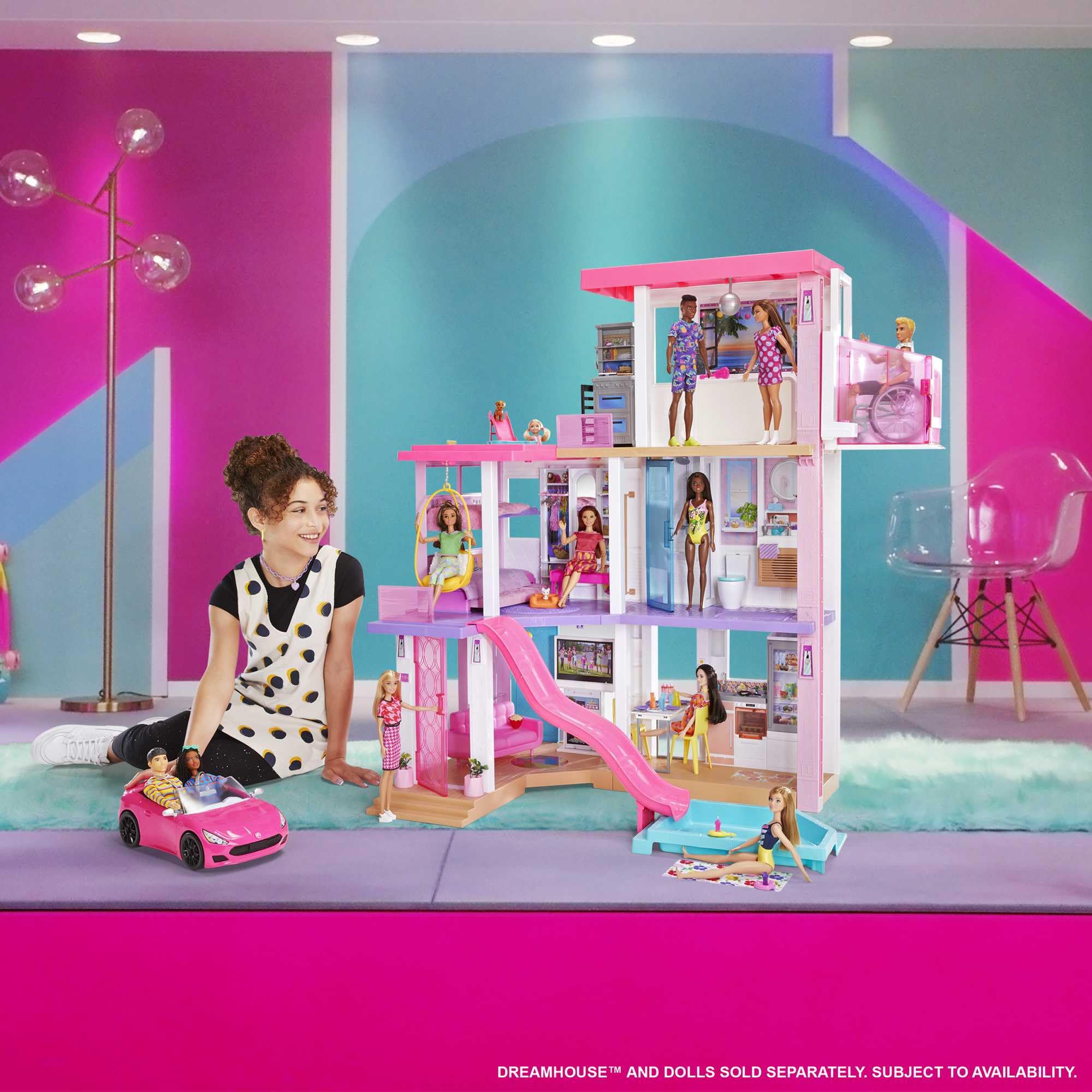 Barbie Sporty Pink Convertible Vehicle Toy for Kids | Seats Two Dolls | HBT92 2