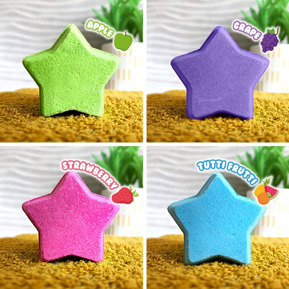 ZIMPLI 12 x Star Baff Bombz - Moisturising, Vegan Friendly Bath Bombs for Kids | UK Made