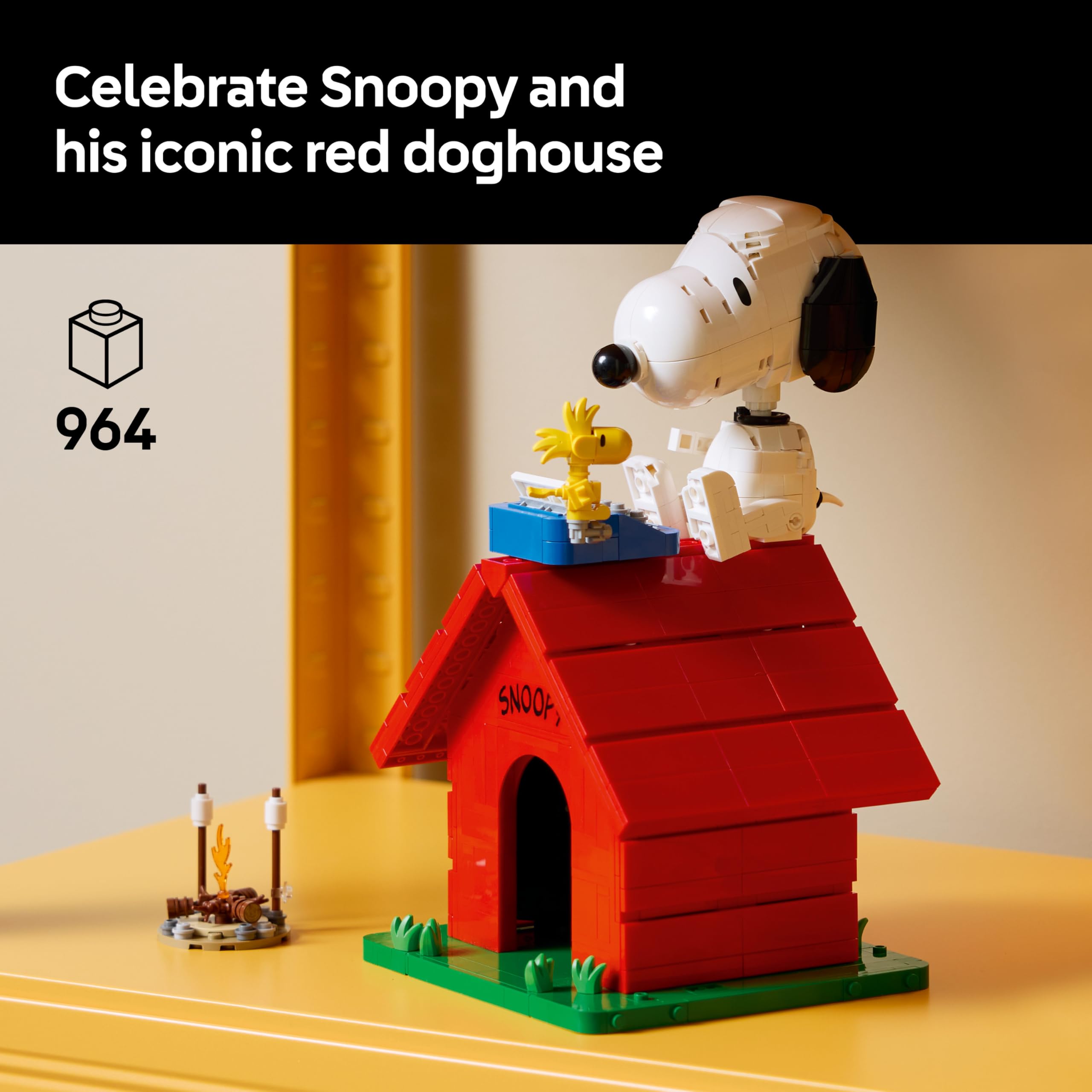 LEGO Ideas Peanuts: Snoopy's Doghouse 21368 Building Set for Adults | 75th Anniversary Display Model