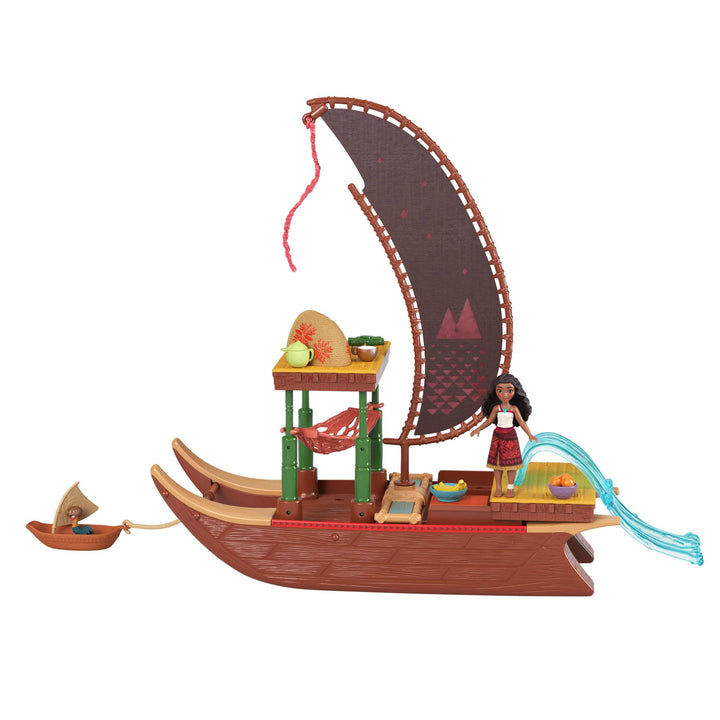 Mattel Disney Moana 2 Adventure Canoe Playset - Floating Playset with Posable Doll & 6 Transforming Areas for Ages 3+