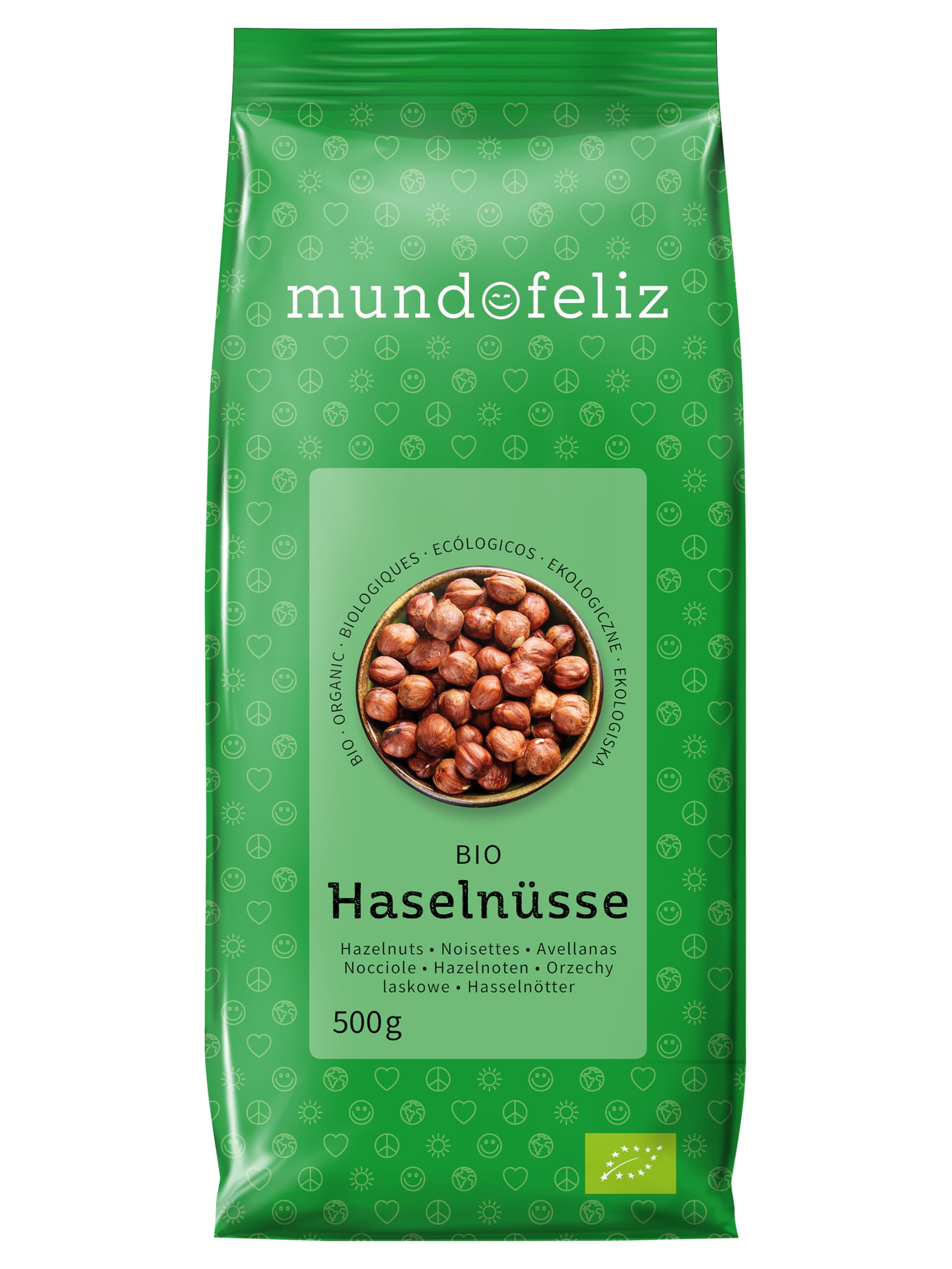 Mundo Feliz Organic Raw Hazelnuts - 2 x 500g Pack | Unsalted, Vegan-Friendly 1