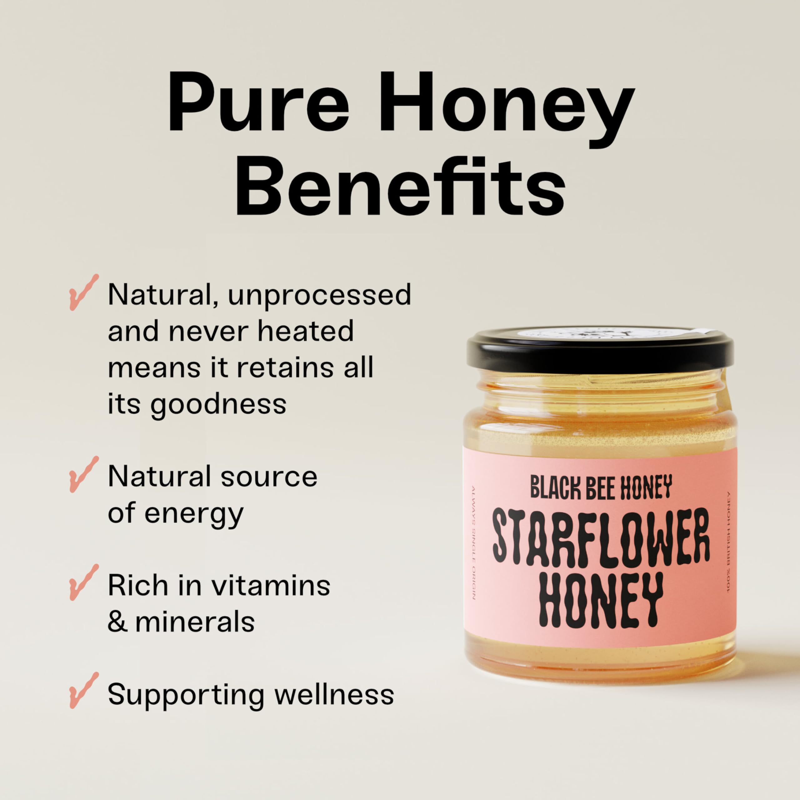 Black Bee Honey Starflower Honey Pure British Borage Light Sweet & Floral 227g 4