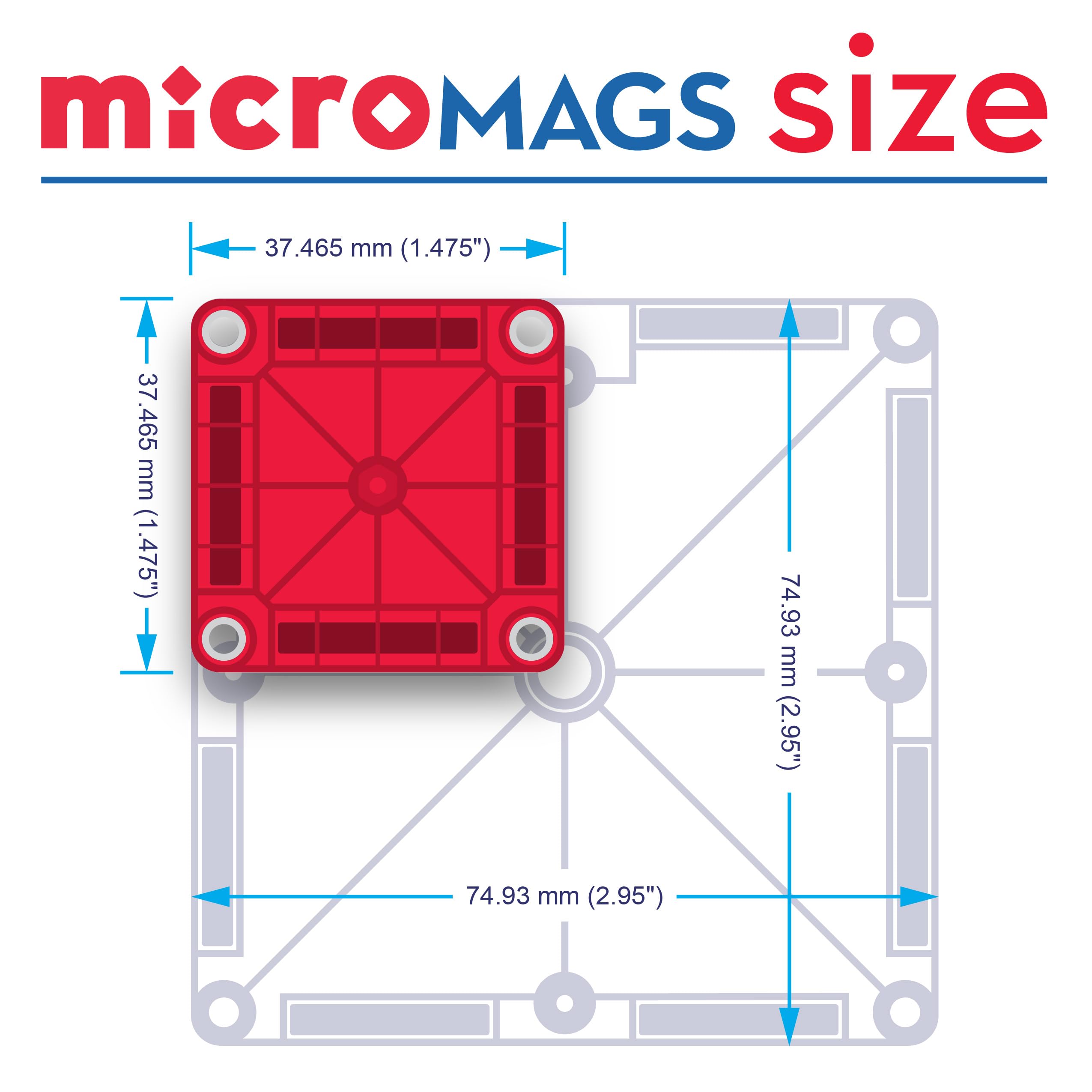 Magna-Tiles microMAGS 26-Piece Travel Magnetic Construction Set | Ages 3+ | Multi-coloured 8