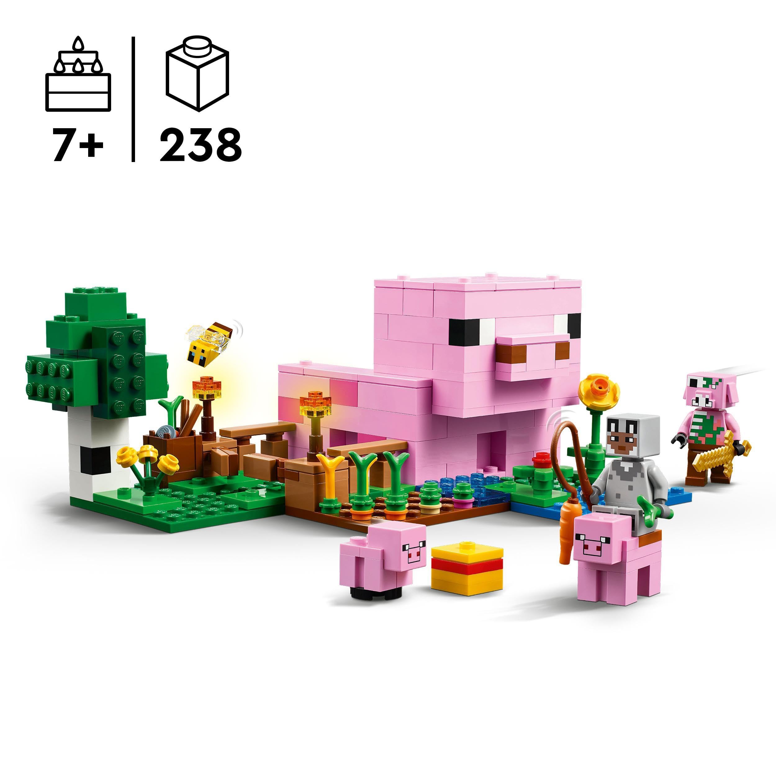 LEGO Minecraft The Baby Pig House Building Toy - 238-Piece Playset for Ages 7+ 2