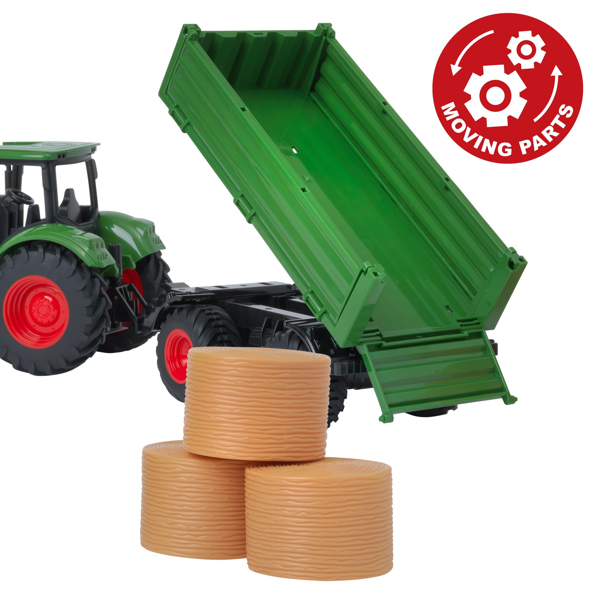 Classic Country Tractor & Trailer Set - 42cm | Moving Parts | Plastic 5