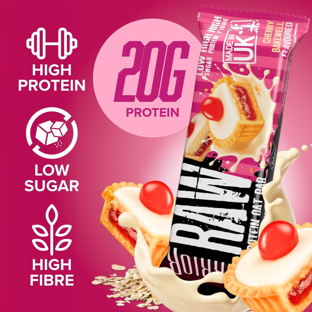 Warrior Raw Protein Bars – 12 x 75g Oat Flapjacks – High Protein, Low Sugar, High Fibre