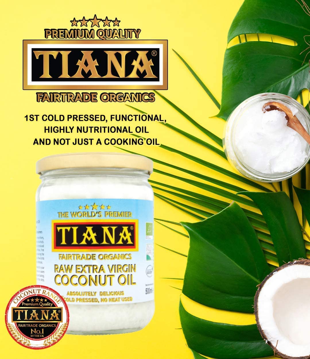 TIANA - Raw Extra Virgin Coconut Oil (500ml)