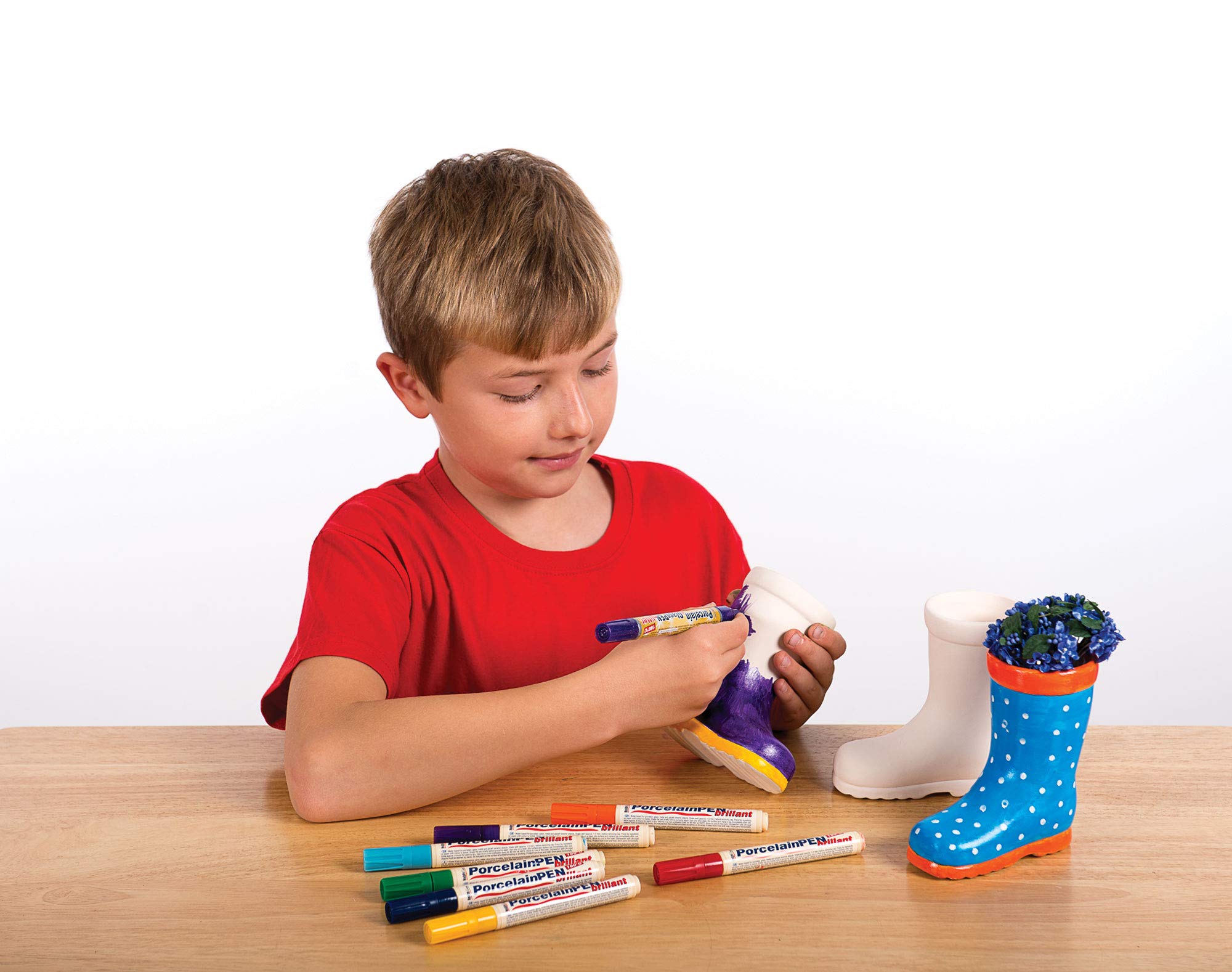 Baker Ross Wellington Boot Ceramic Flowerpots for Kids Crafting, Pack of 2 | Ready to Paint 2