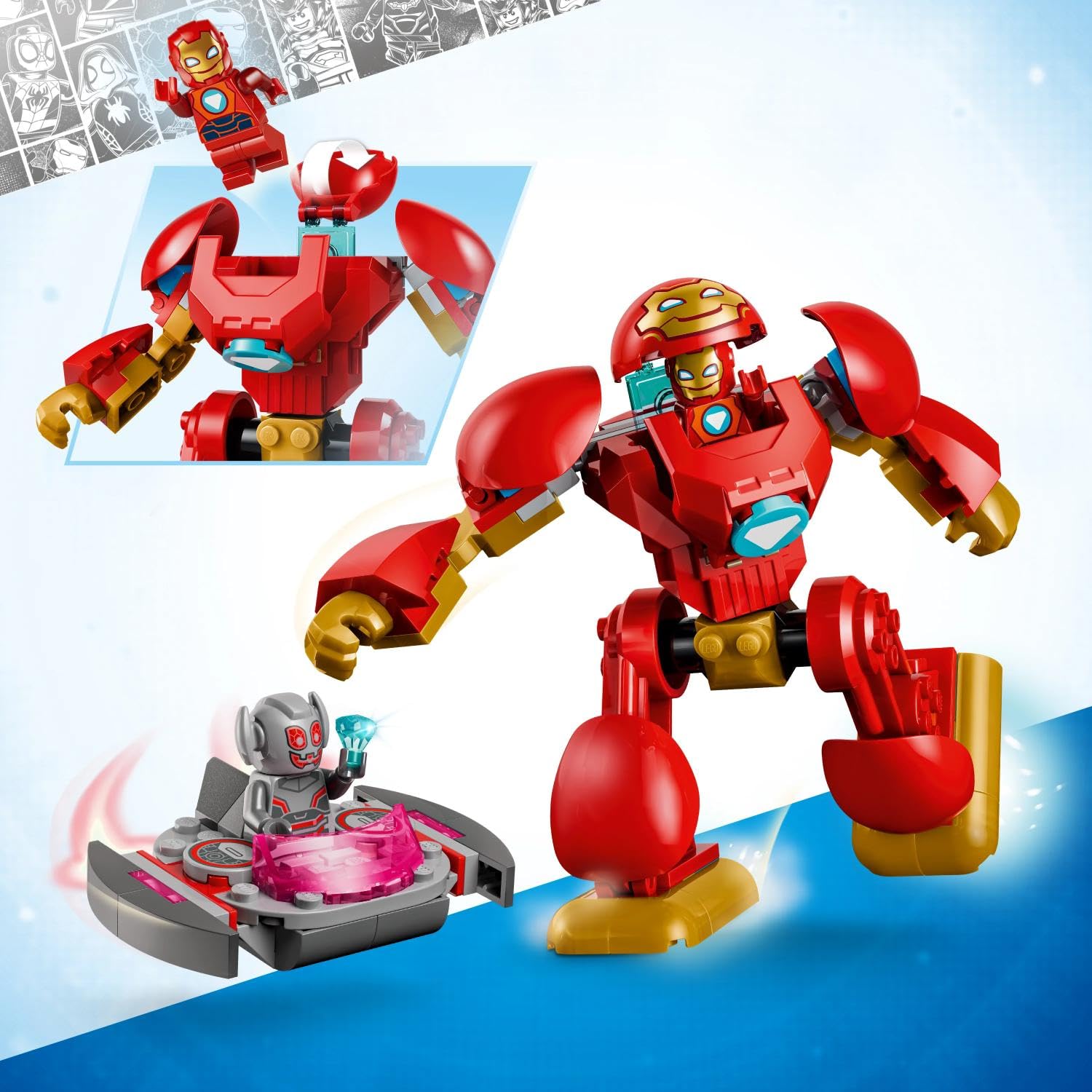 LEGO Marvel Ultron vs. Iron Man Building Set | Ages 4+ | Includes 2 Minifigures & Mech 3
