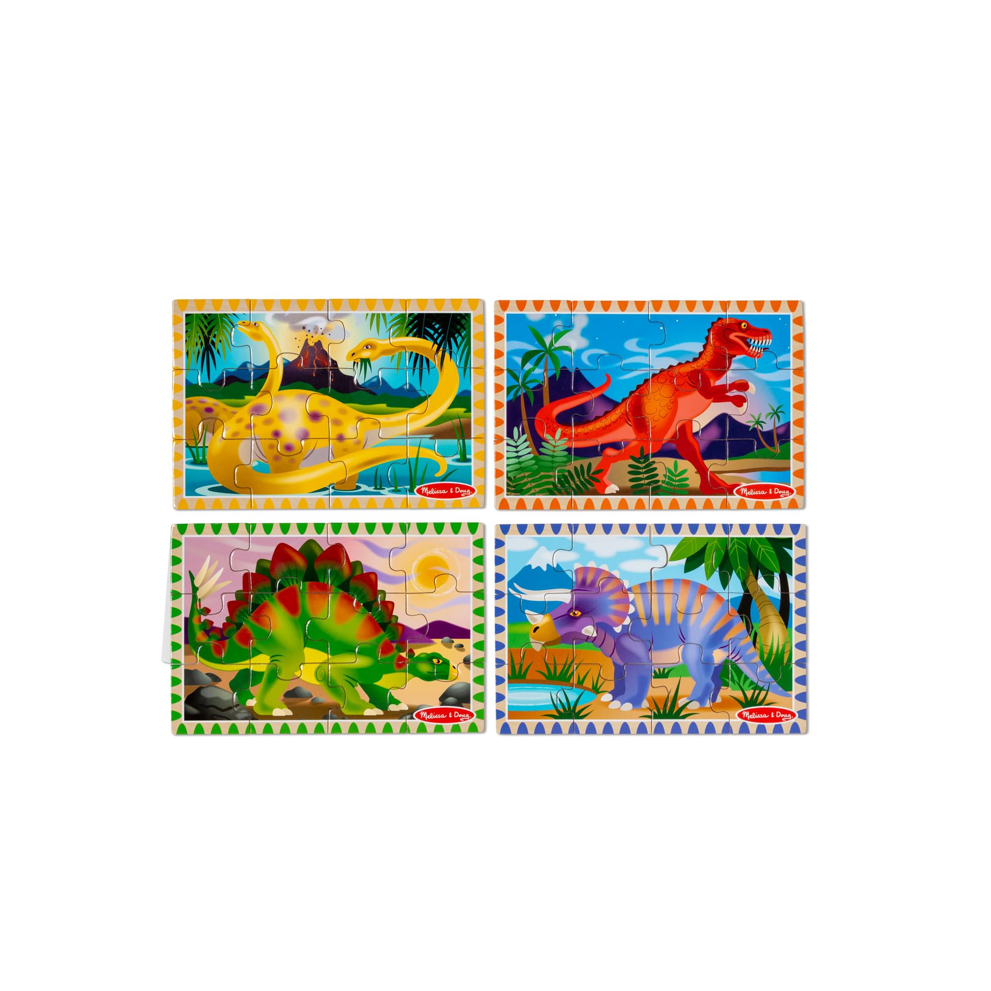 Melissa & Doug Dinosaur Jigsaw Puzzles in a Box | 4 Wooden Puzzles | Ages 3-6 4