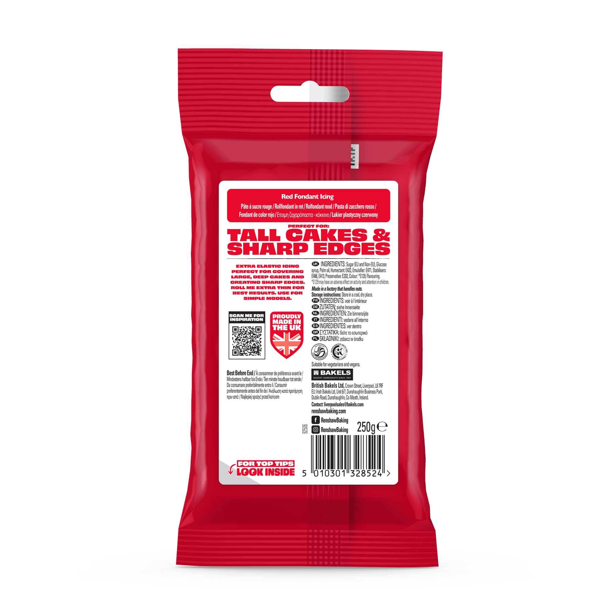 Renshaw Red Extra Stretch Smooth & Thin Ready to Roll Fondant Icing - 250g 5