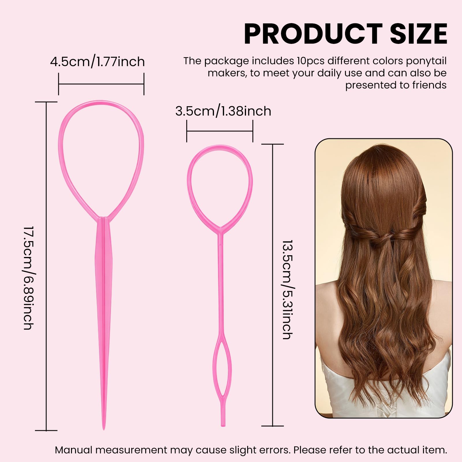 Admygo Topsy Tail Hair Tool Set - 10 Pcs Ponytail Holders for Women & Girls | Plastic