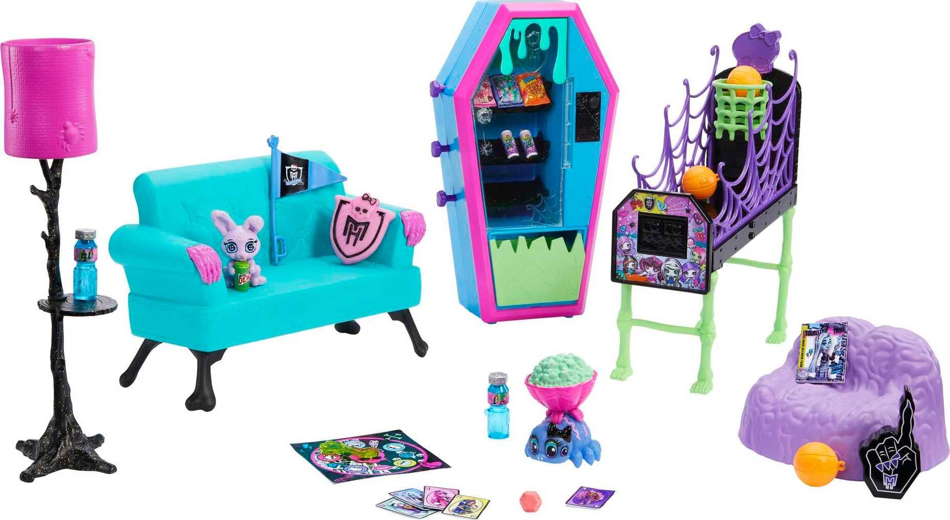 Monster High Student Lounge Playset with Doll House Furniture and Themed Accessories 8