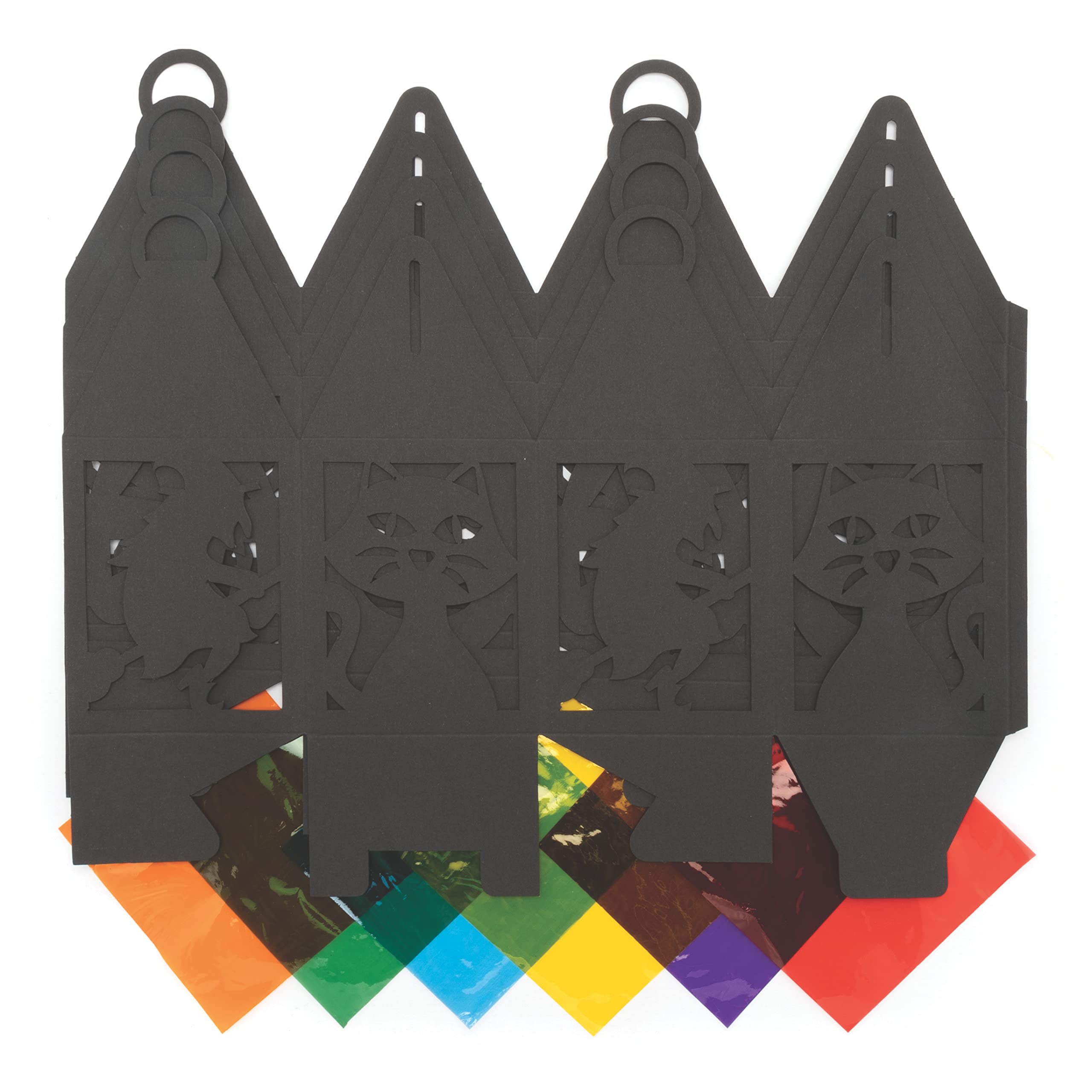 Baker Ross FE767 Halloween Lantern Craft Kit - Pack of 4, 3D Paper Arts and Crafts for Kids 4