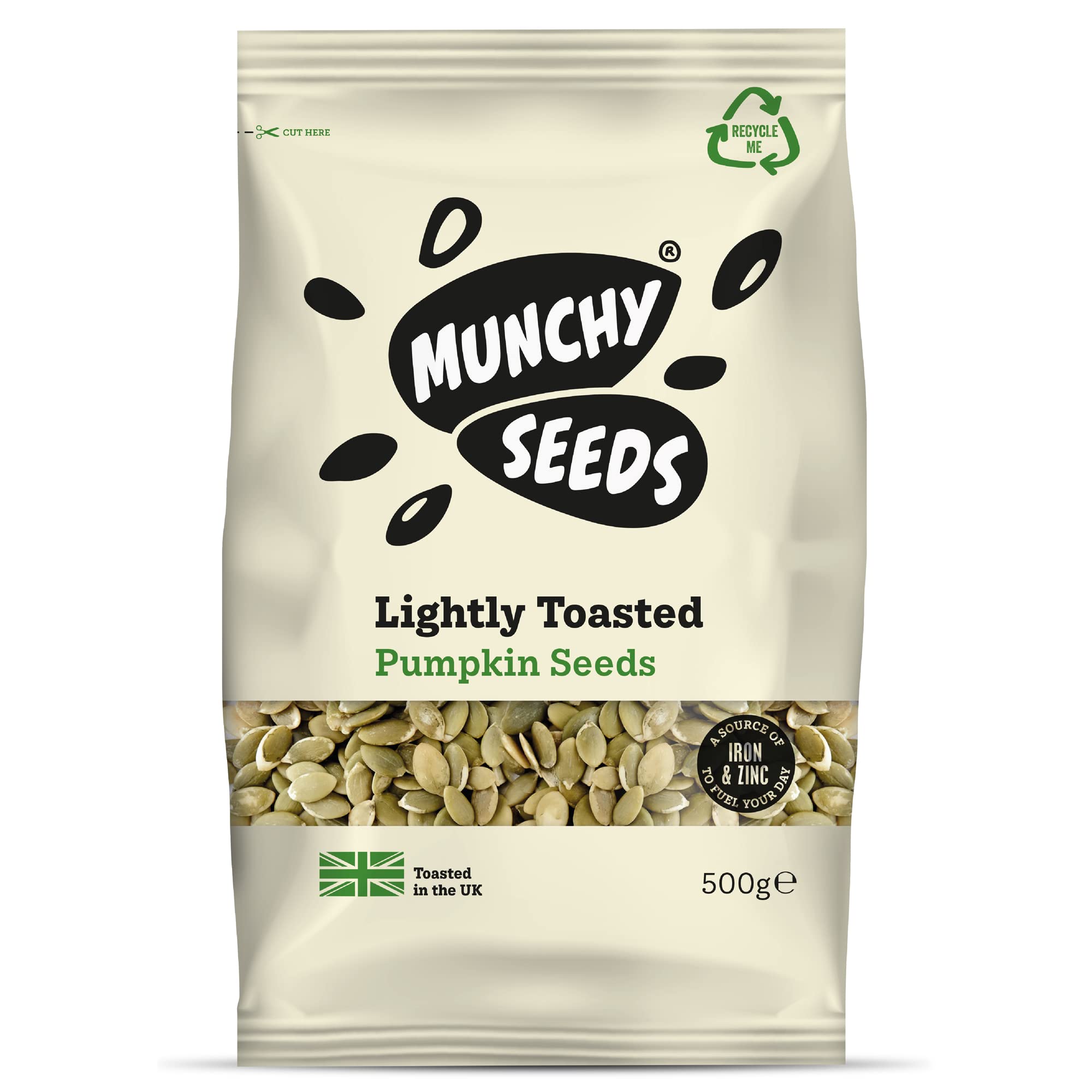 Munchy Seeds Lightly Toasted Pumpkin Seeds - Source of Protein & Gluten Free | 500g Pack