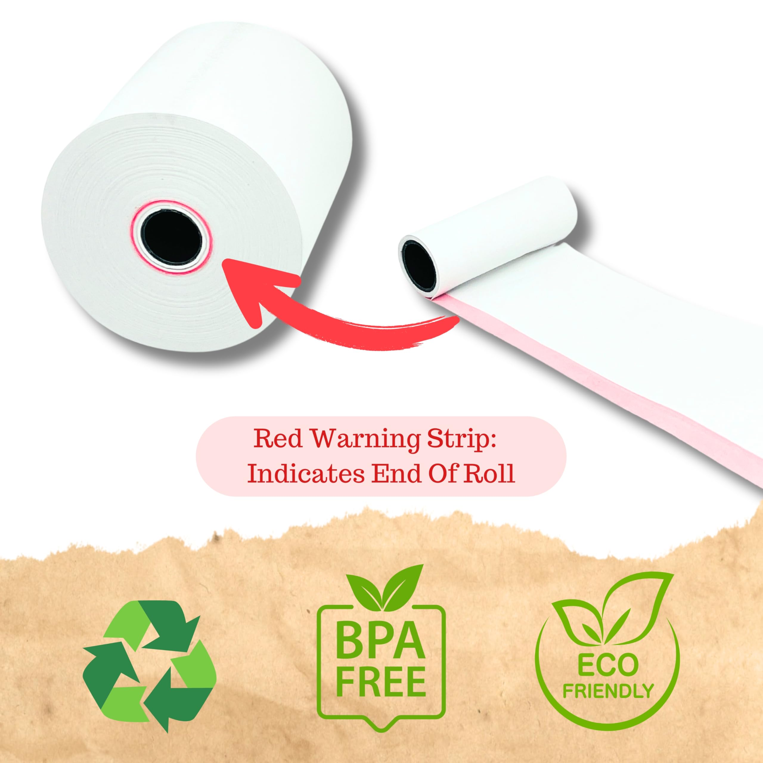 Double Dragon Thermal PDQ Receipt Paper Till Rolls - 57 x 30mm | BPA-Free | Pack of 20 4