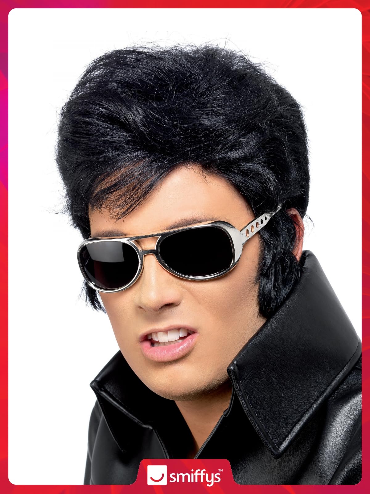 Smiffys Elvis Wig - Black | Kanekalon Material | One Size 2