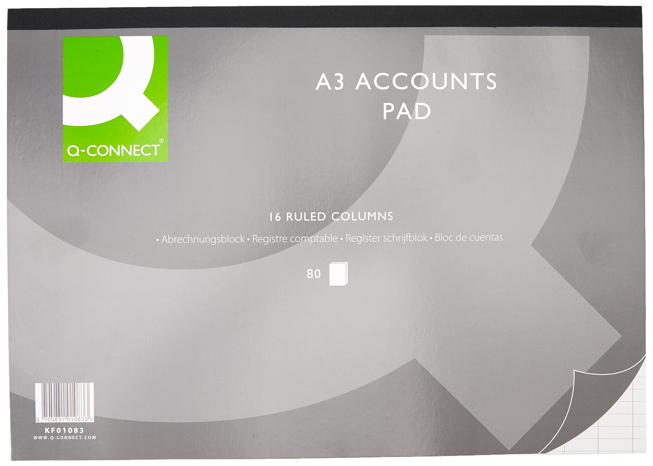 Q-Connect A3 Analysis Pad - 16 Columns, 80 Sheets | Soft Cover Paper