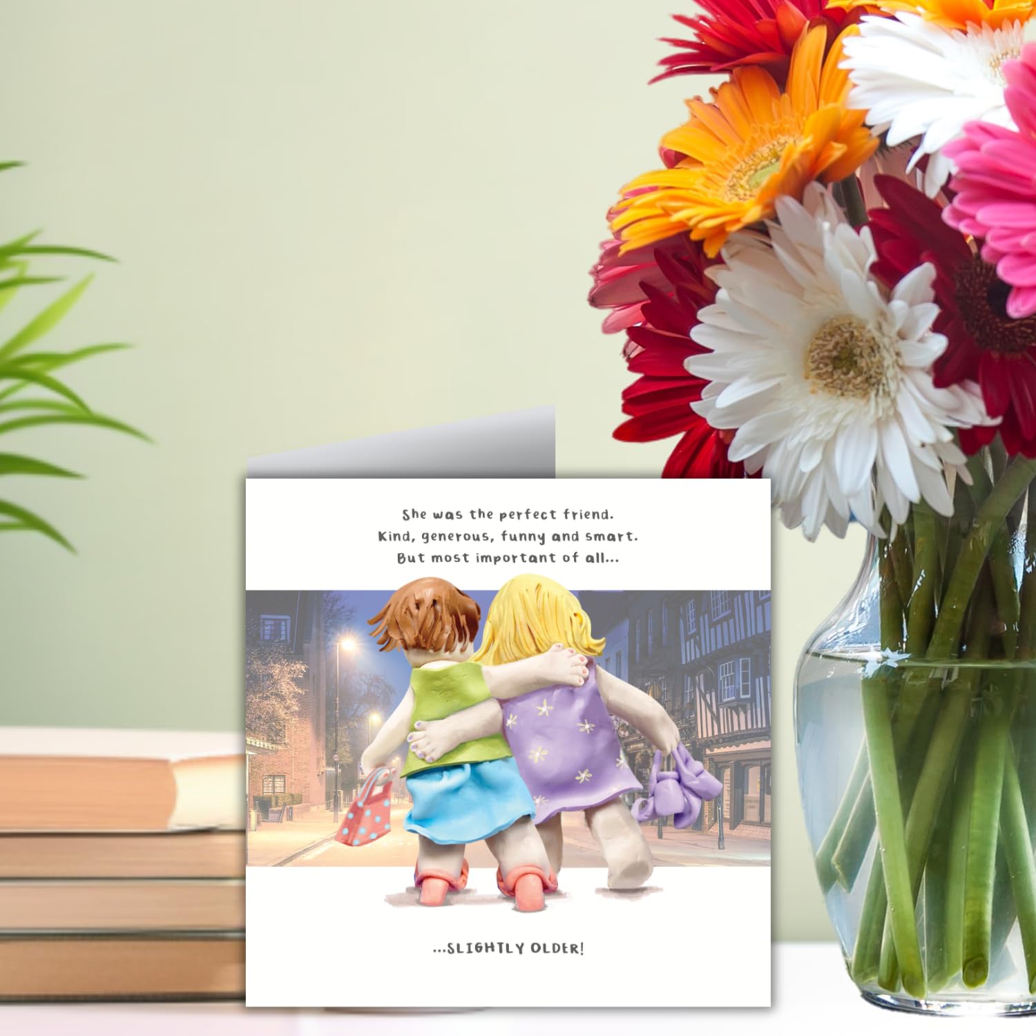 Emotional Rescue Birthday Card for Friend - Ladies Walking at Night Greetings | 16.5 x 16.5 cm