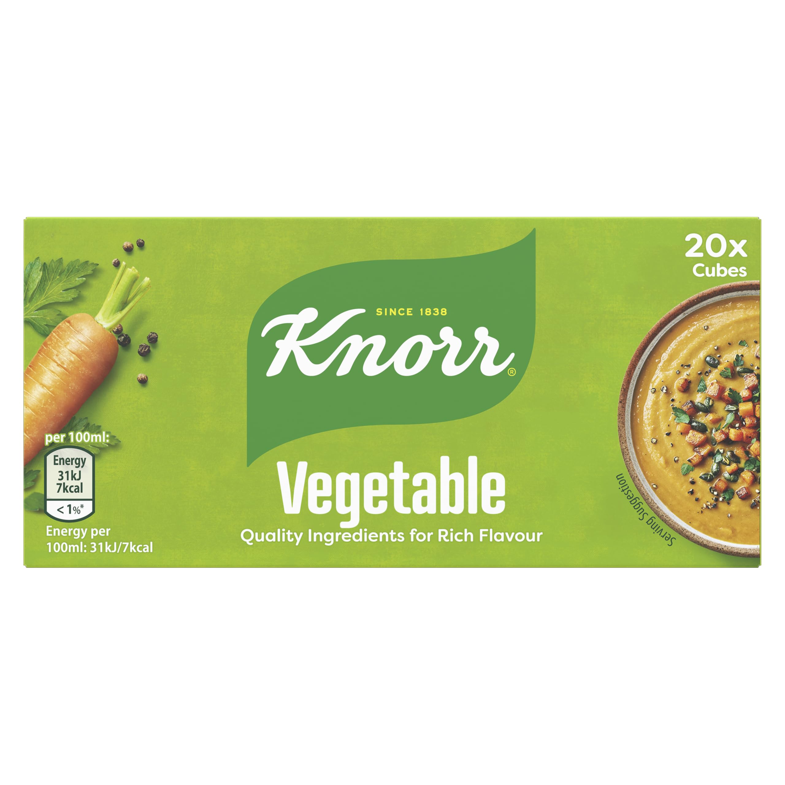 Knorr Vegetable Stock Cubes - Gluten-Free Flavor Enhancer | 20 x 10g Cubes 1
