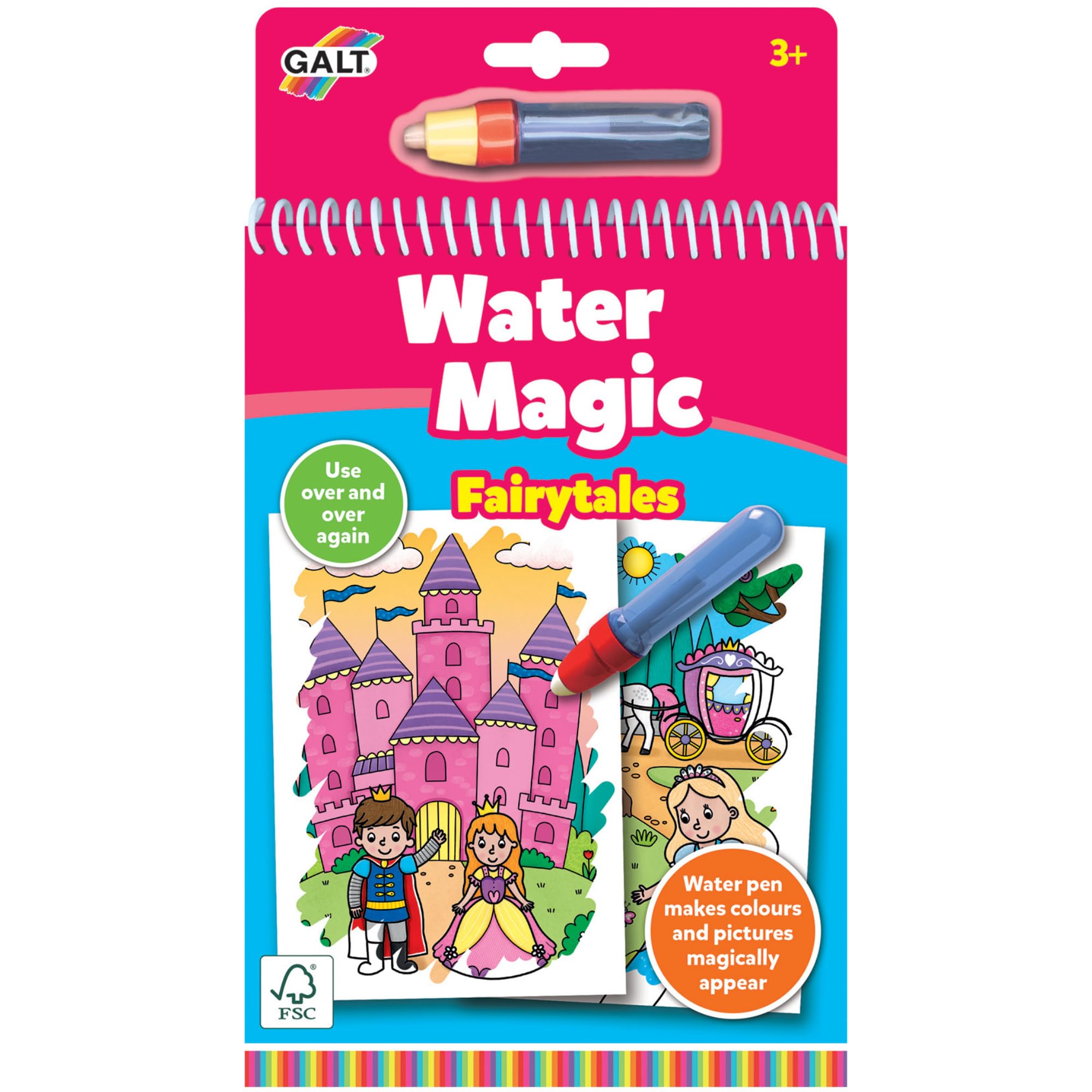 Galt Water Magic Fairytales Reusable Colouring Book for Children Ages 3+ | Mess-Free Activity 1