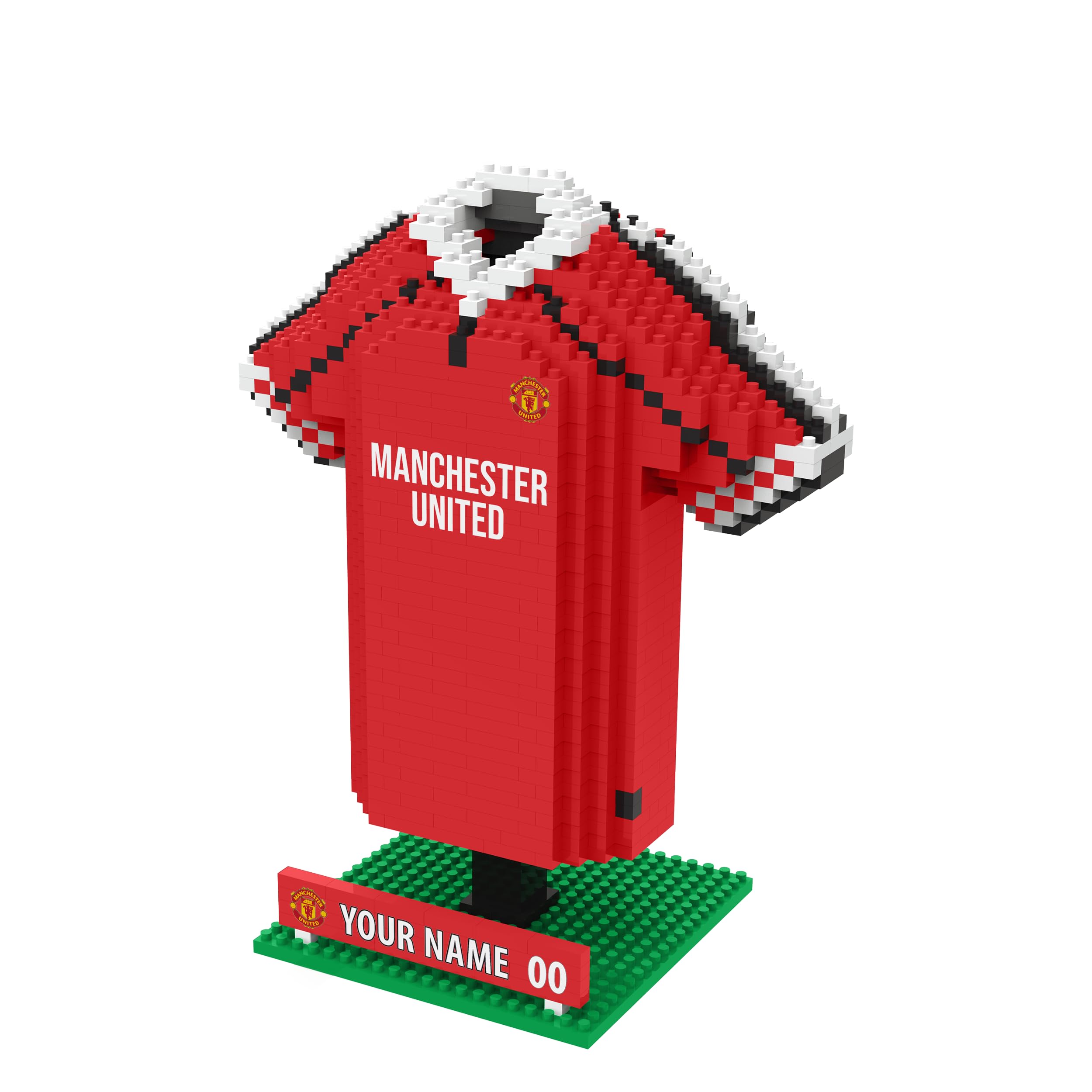 FOCO BRXLZ Manchester United FC Desk Shirt 3D Bricks Set | Personalizable | Ages 12+