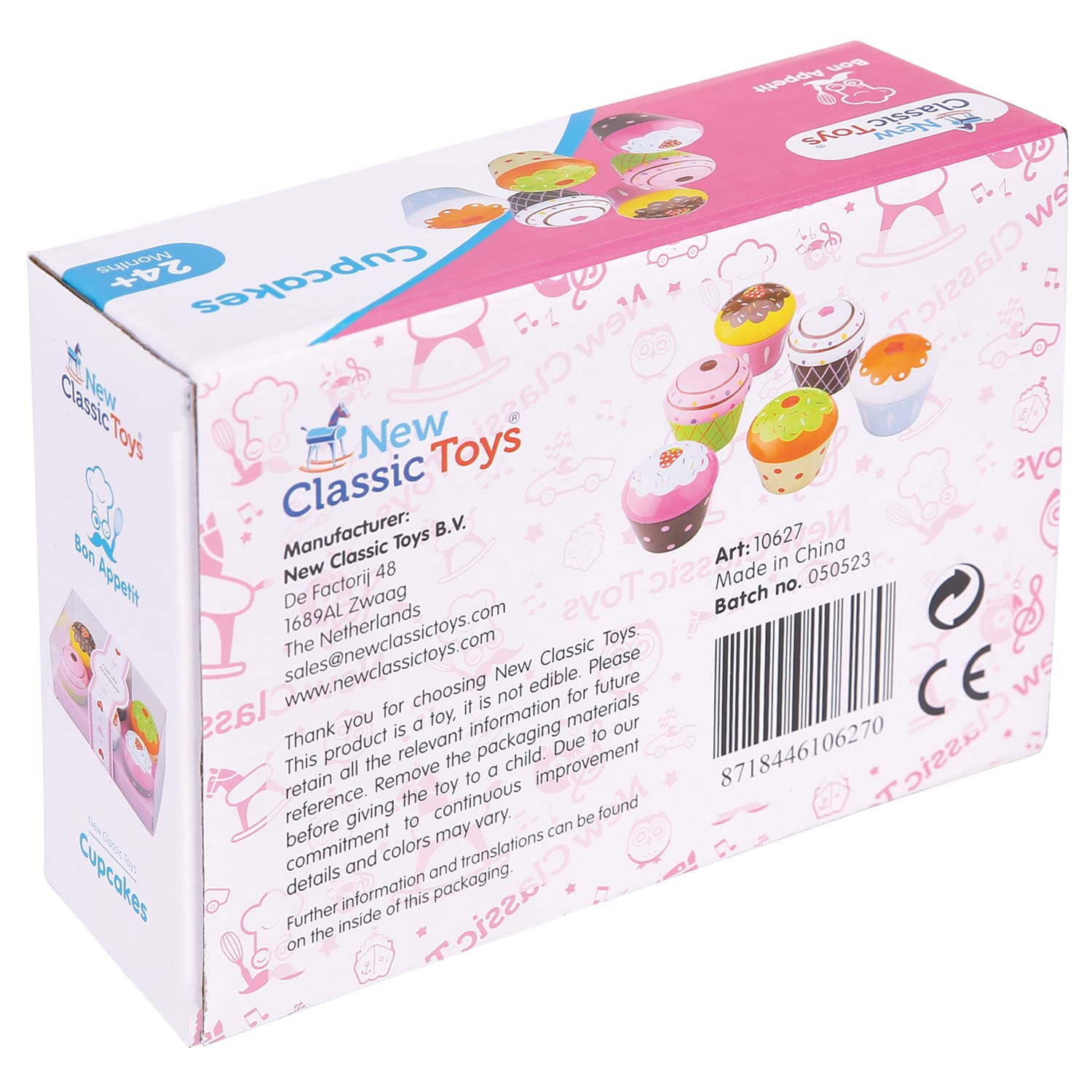 New Classic Toys Wooden Cupcake Assortment in Gift Box - 6 Pieces, Age 36m+ 14