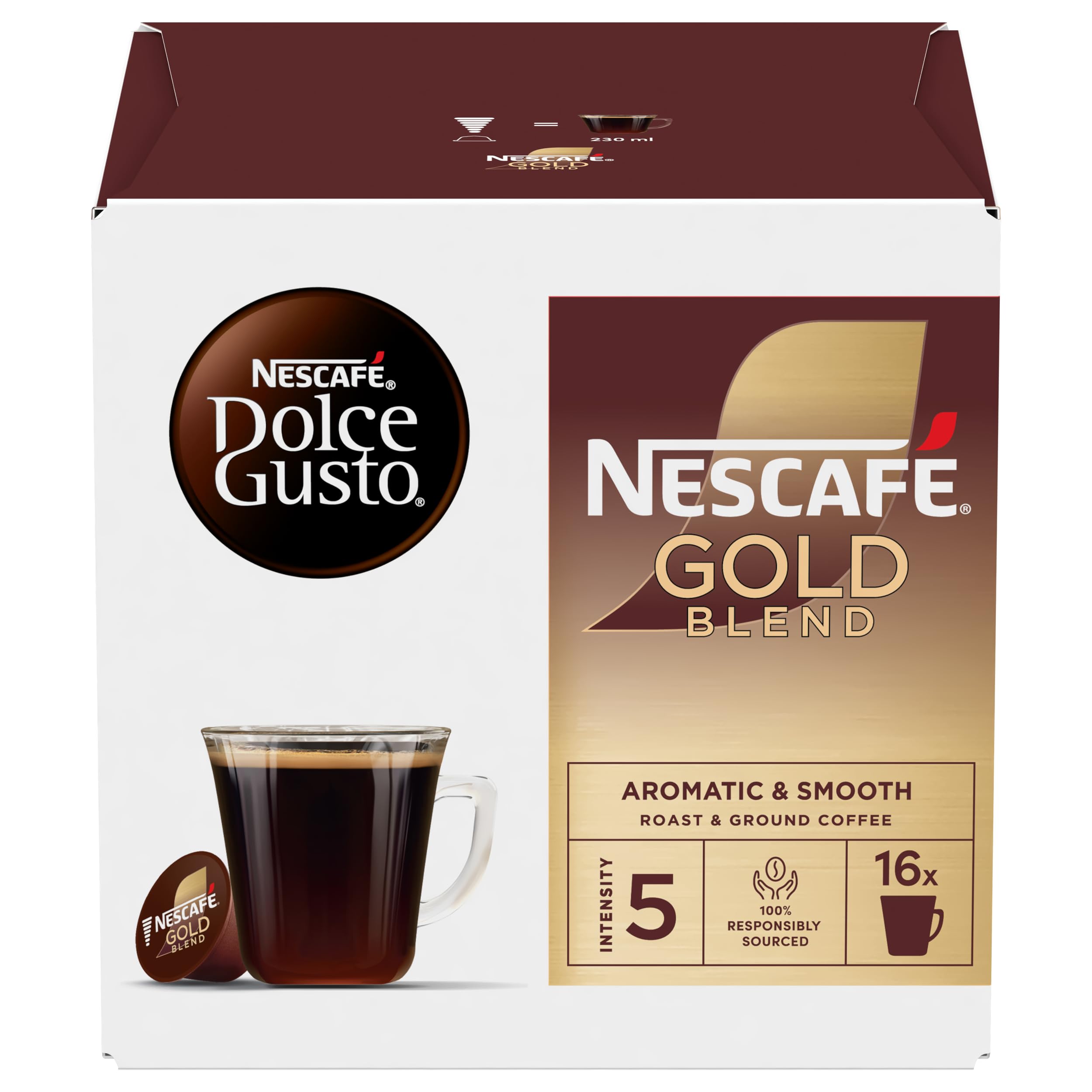 Nescafé Dolce Gusto Gold Blend Coffee Pods - Smooth Roast | 16 Capsules (16 Servings) 1