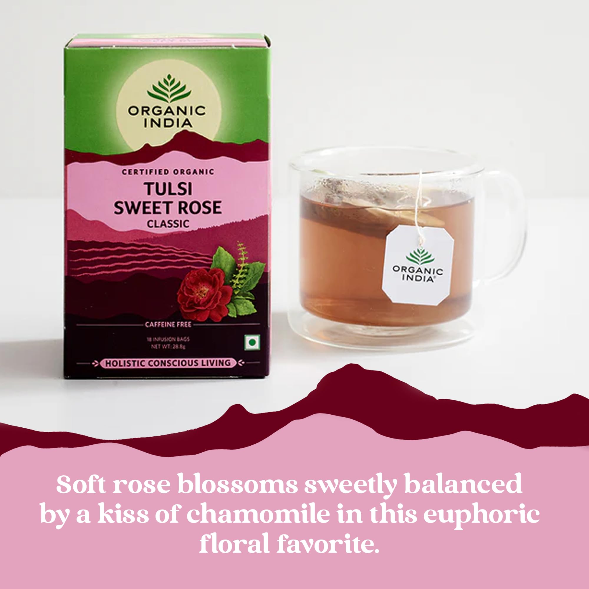 Organic India Tulsi Sweet Rose Tea - Organic & Vegan Herbal Tea (25 Tea Bags) 7