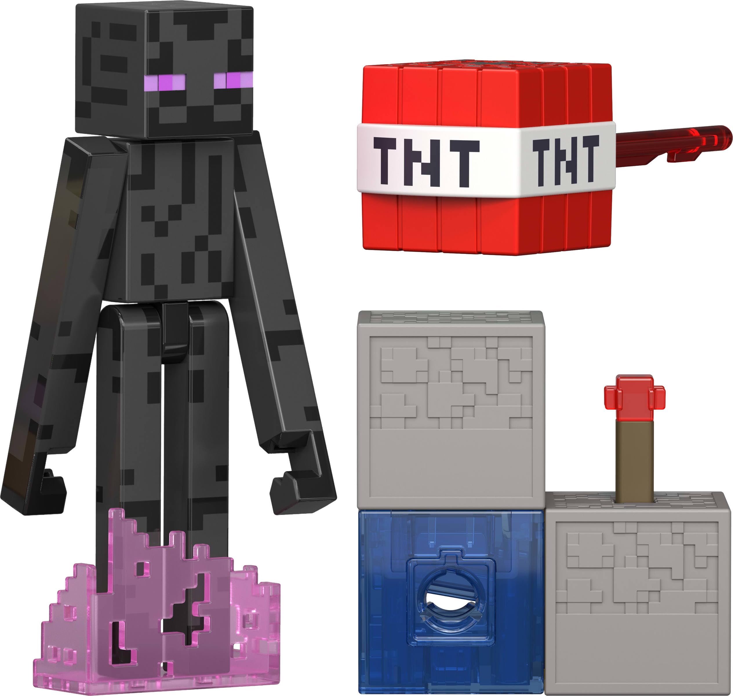 Mattel Minecraft Enderman Action Figure with Accessory and Redstone Building Piece | 3.25-inch Scale 1