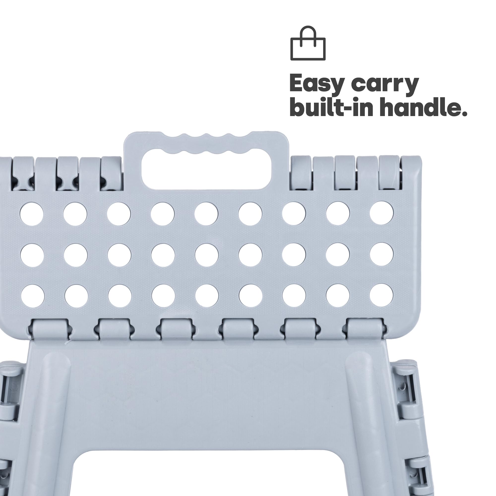 LIVIVO Folding Step Stool - Two Tier, 150kg Capacity, Grey Polypropylene | Model FS726 7