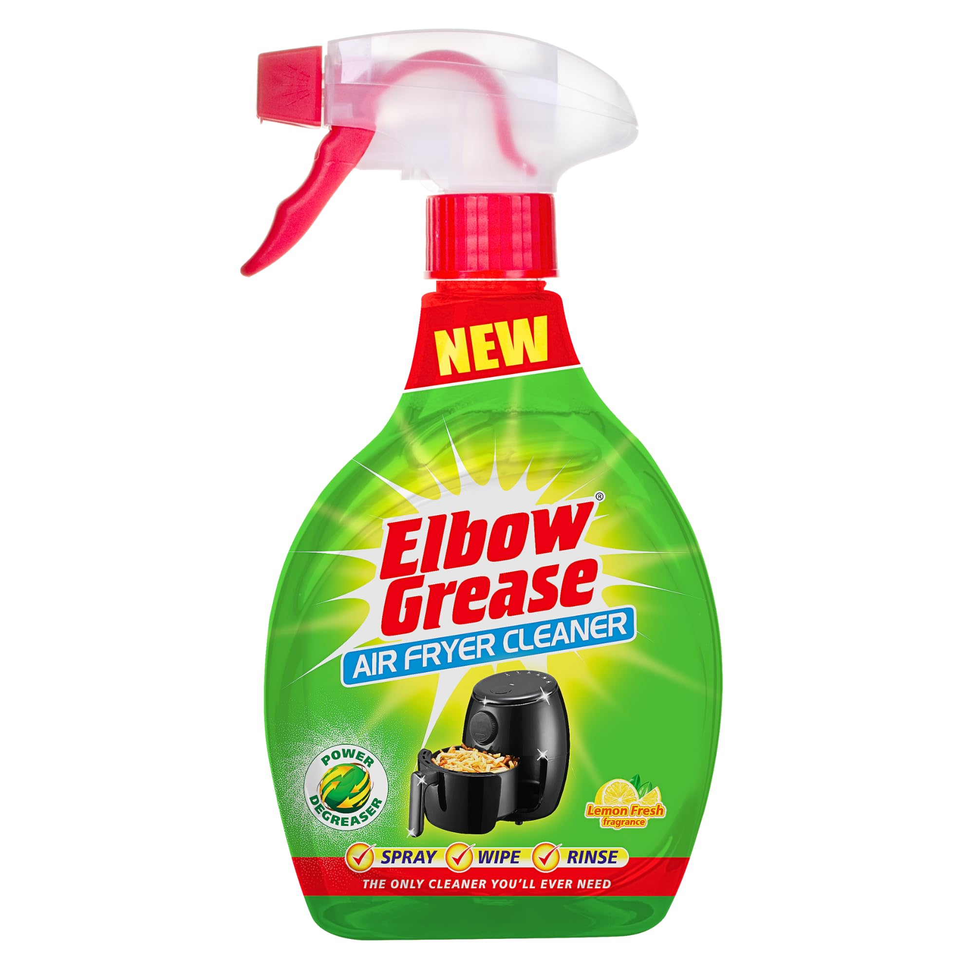 Elbow Grease Air Fryer Cleaner Spray - Cuts Grease & Grime | Lemon Scent | 500ml