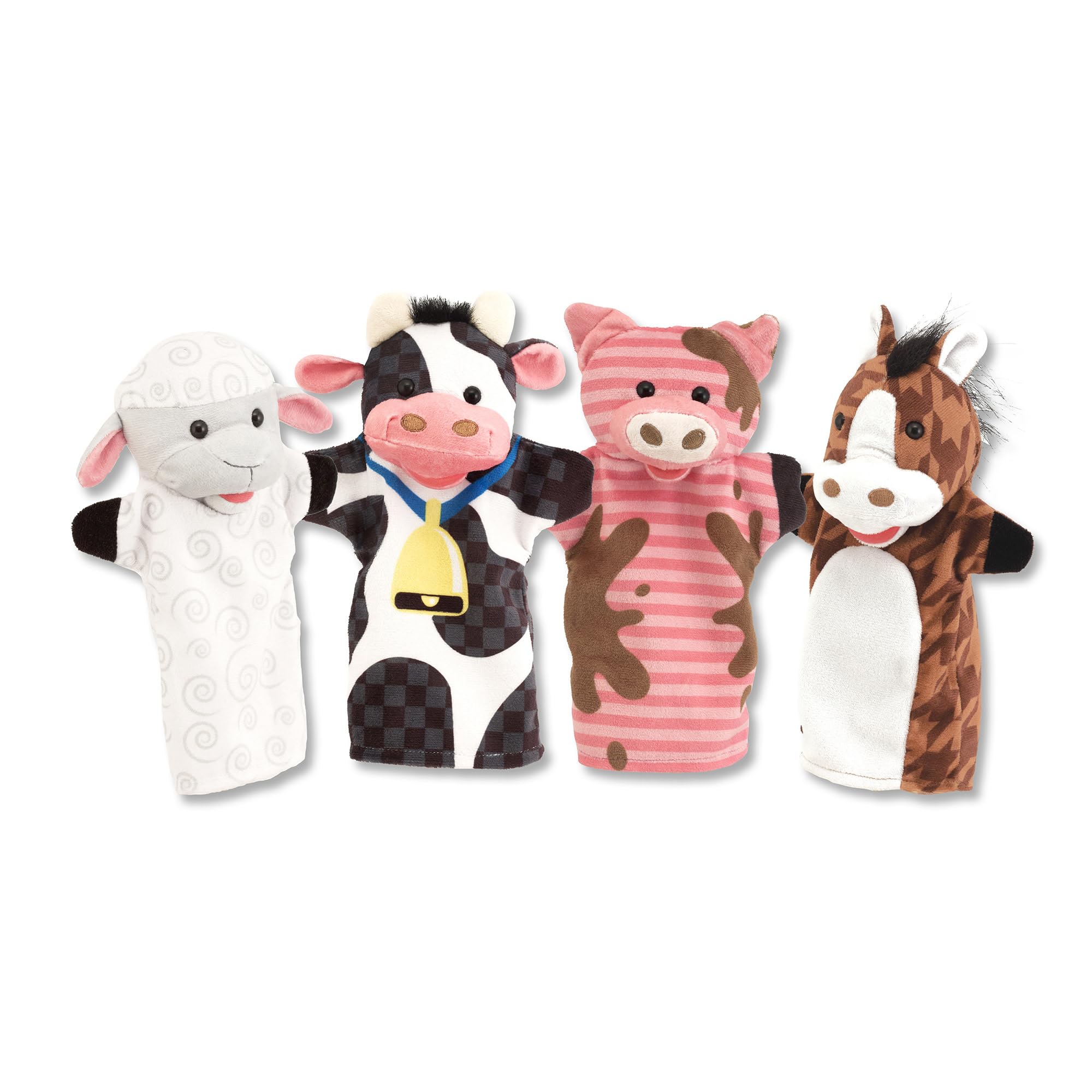 Melissa & Doug Farm Friends Hand Puppets - 4-Piece Soft Puppet Set for Toddlers 2+ 10