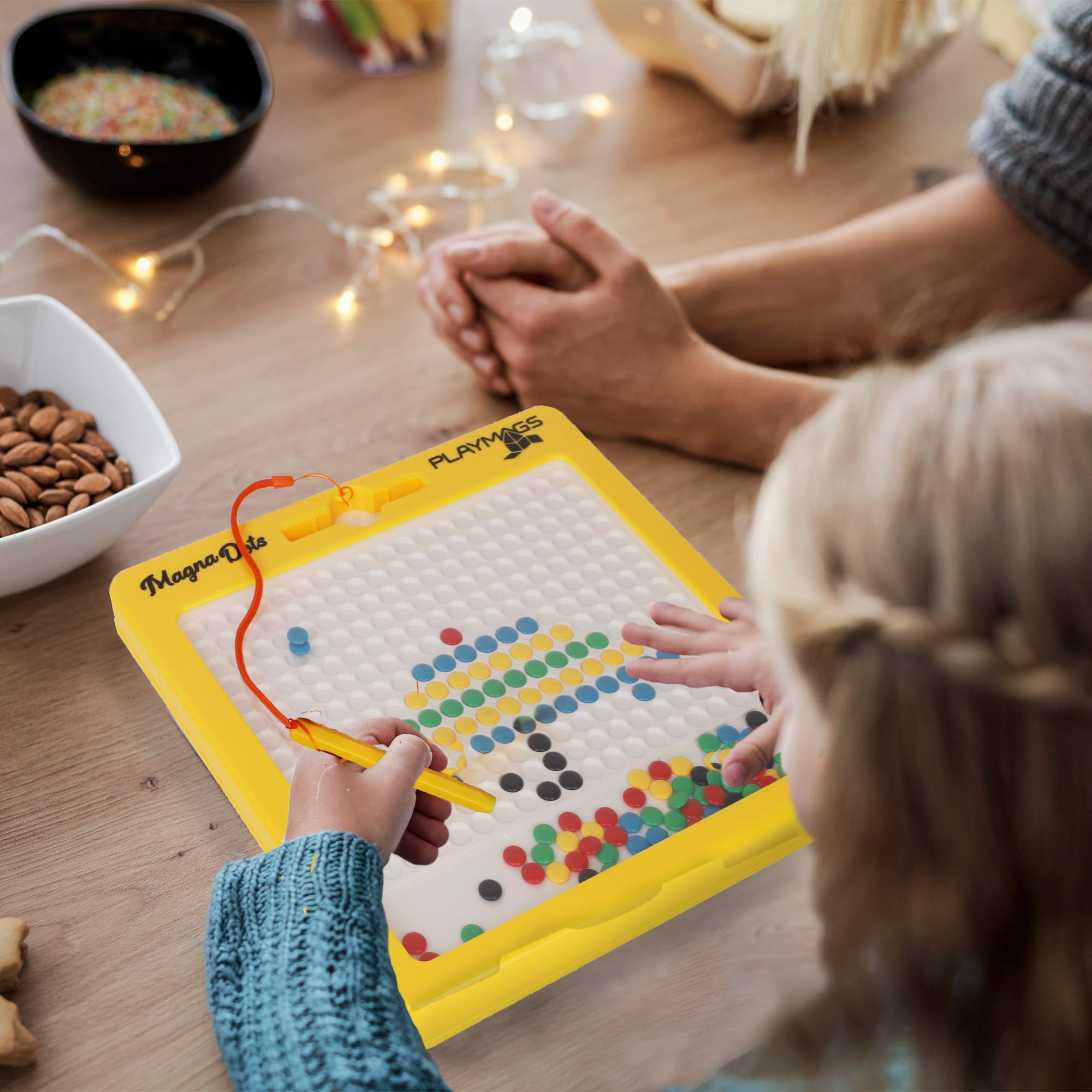 Playmags Magna Dots - 12.5" Magnetic Drawing Board for Kids - Reusable Doodle Toy 13