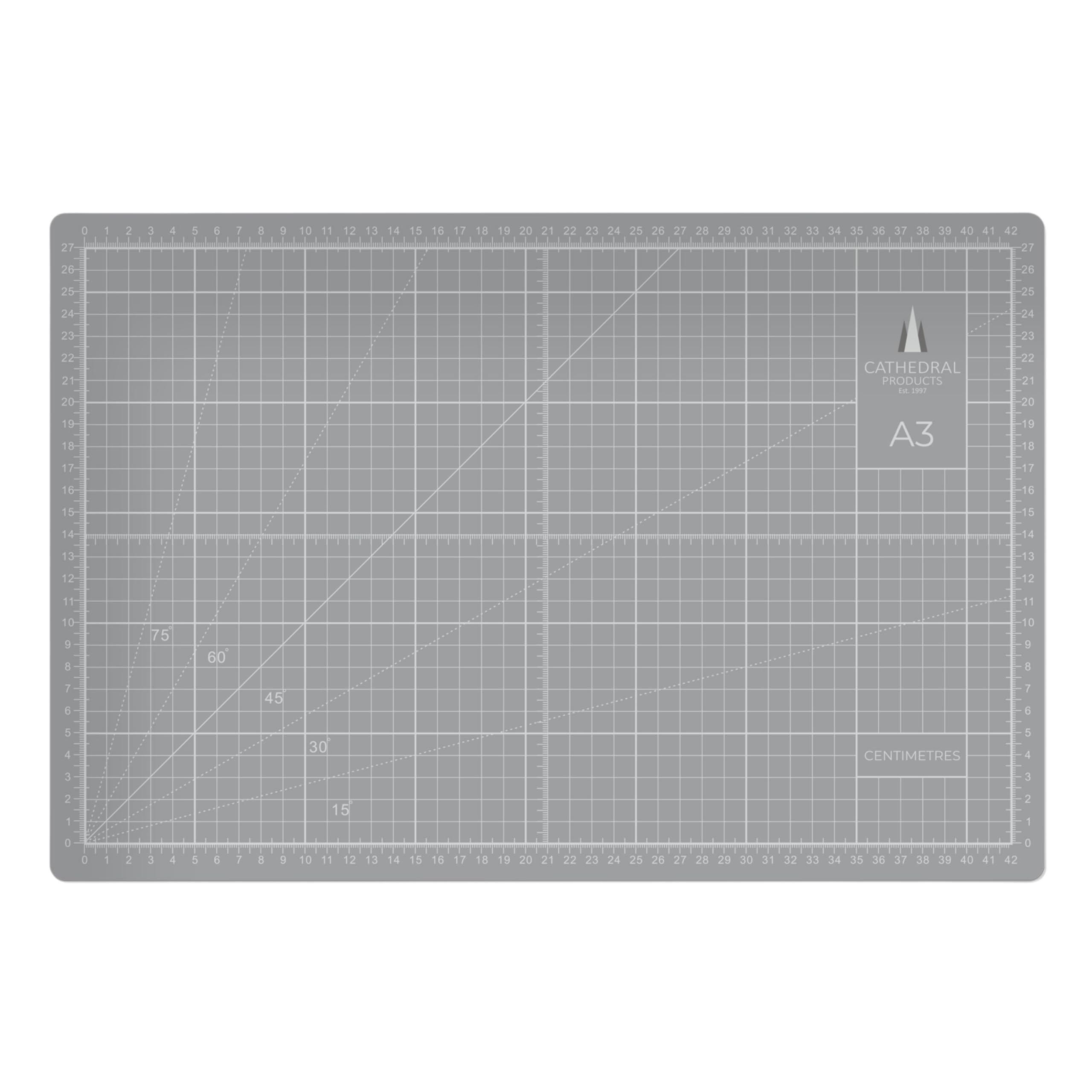 Cathedral Products A3 Double-Sided Self-Healing Cutting Mat | 3mm Thick | Grey