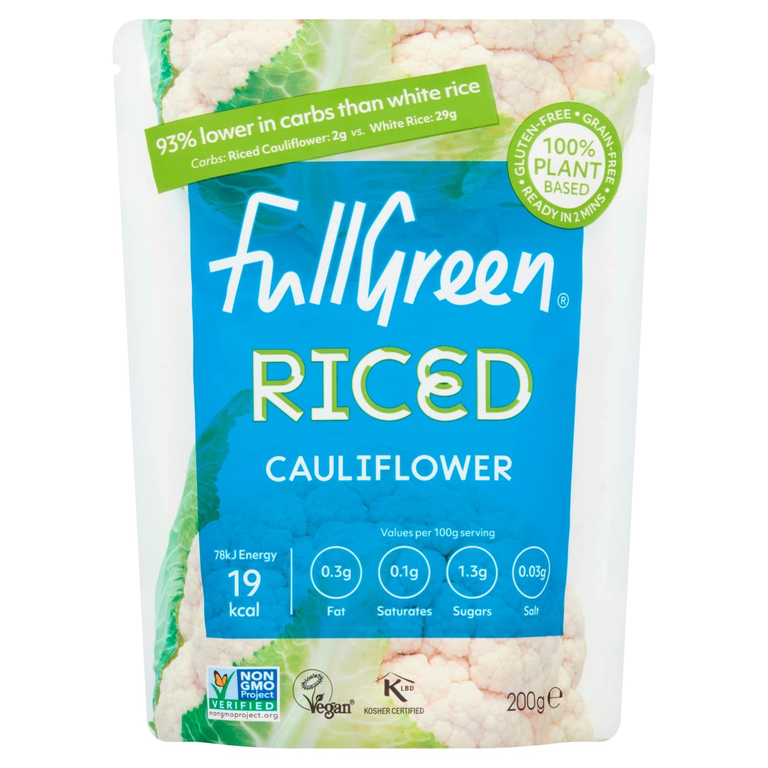 Cauli Rice Original 200g - Low Calorie Cauliflower Rice Alternative by Fullgreen 3