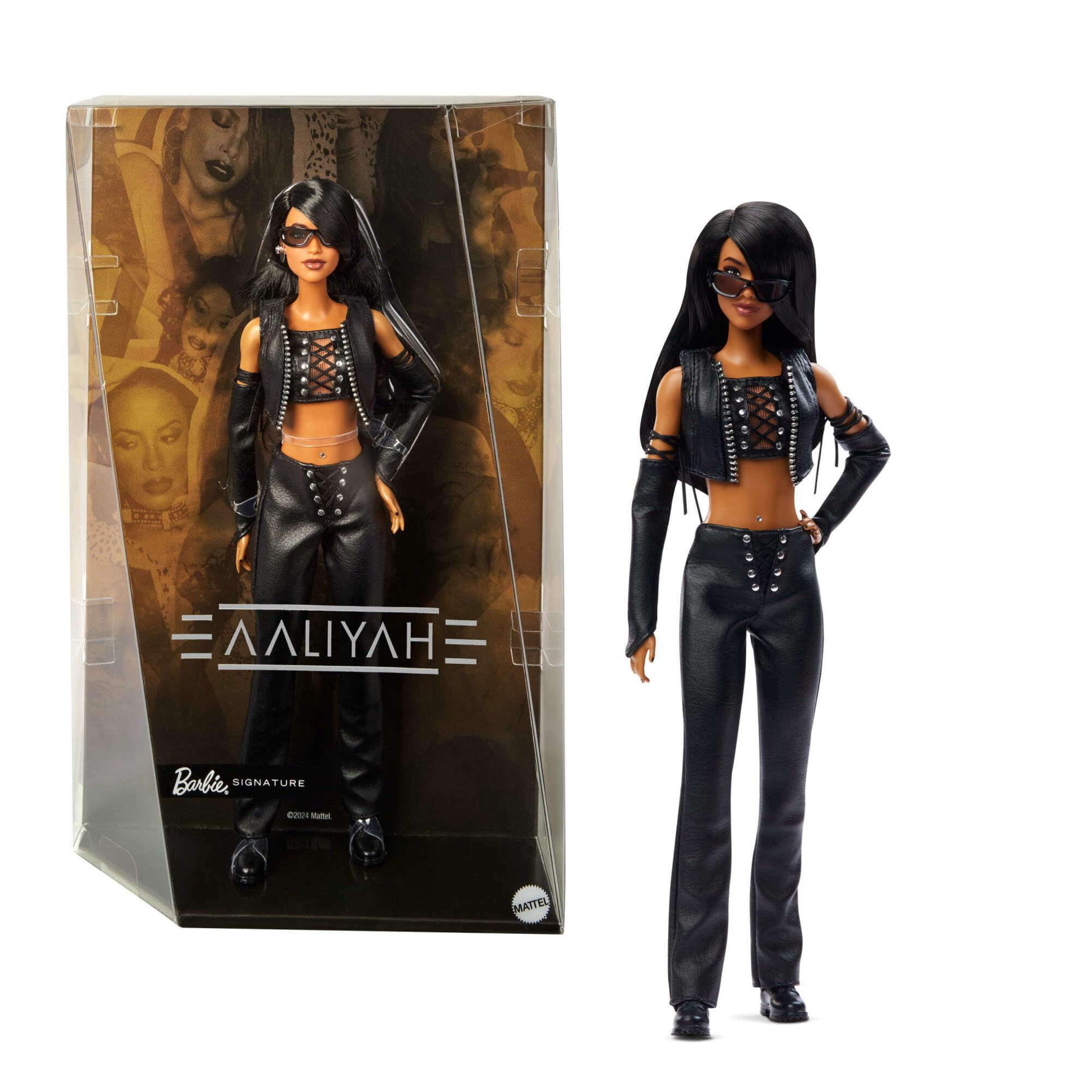 Barbie Signature Aaliyah Collectible Doll - '90s Inspired Faux Leather Outfit 1