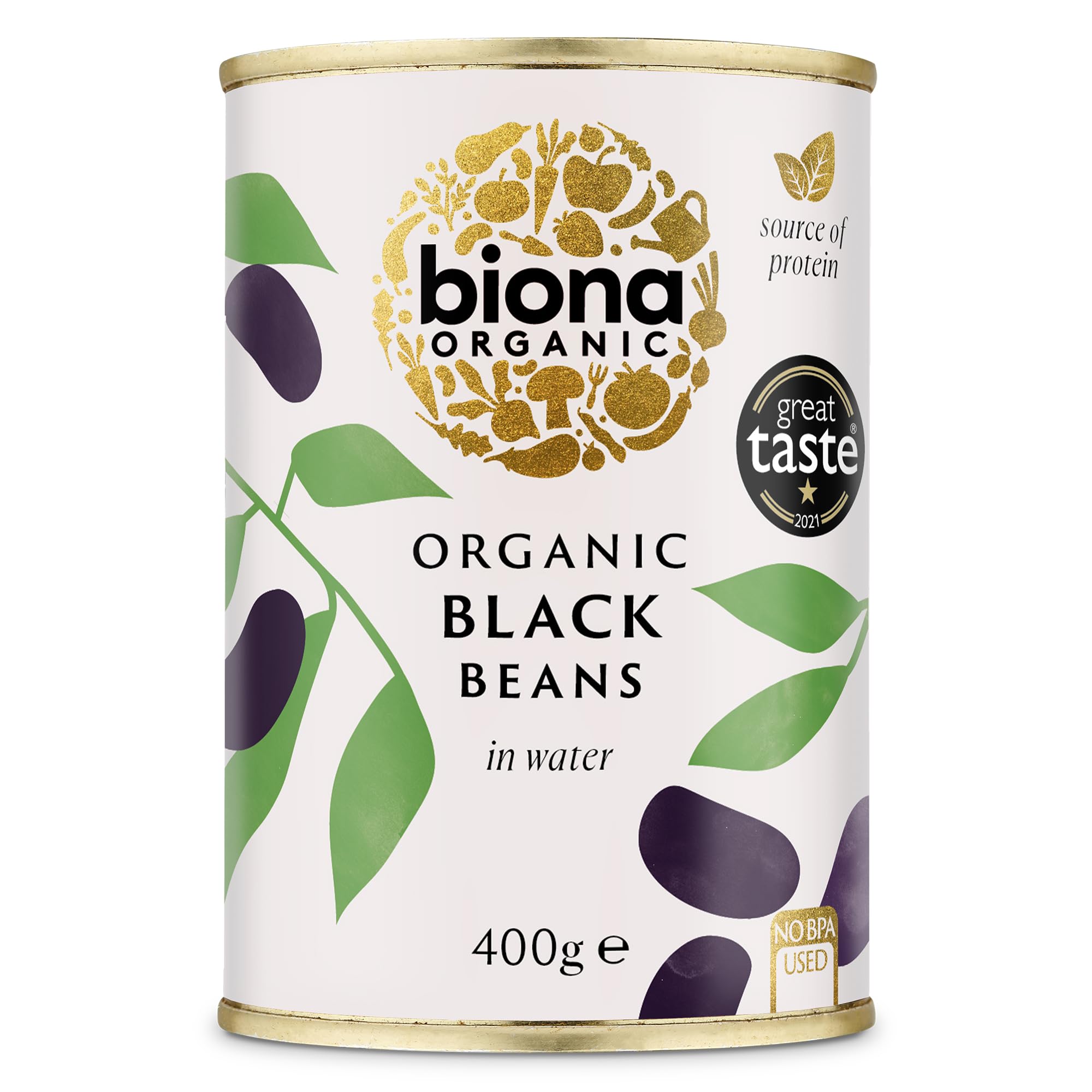 Biona Organic Black Beans - 100% Organic, Mellow Flavour | 400g Tin 1