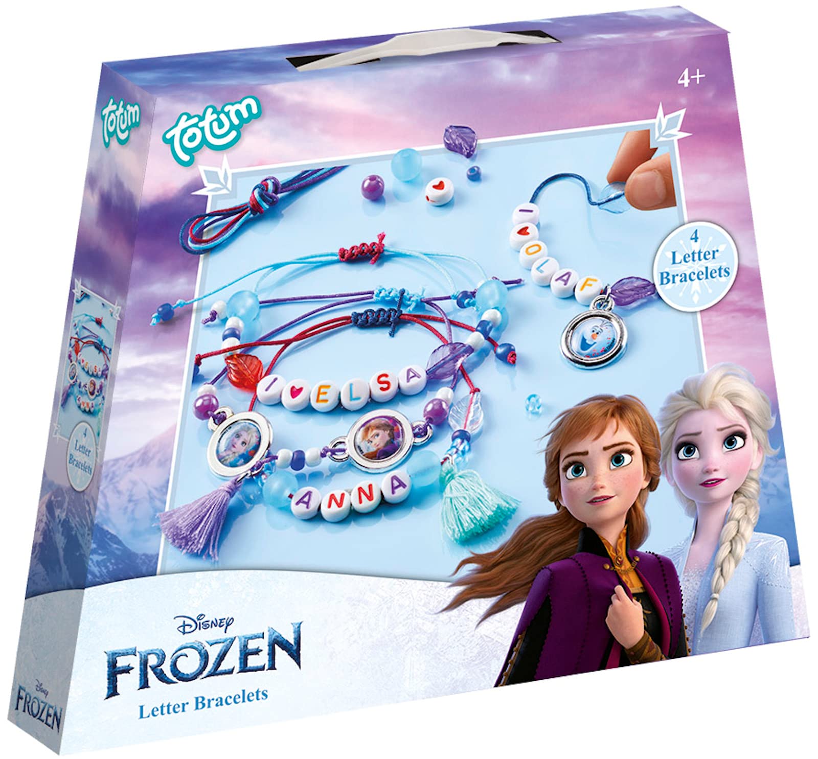 Totum Frozen Letter Bracelet Making Kit - Anna, Elsa & Olaf Motifs | Ages 4+