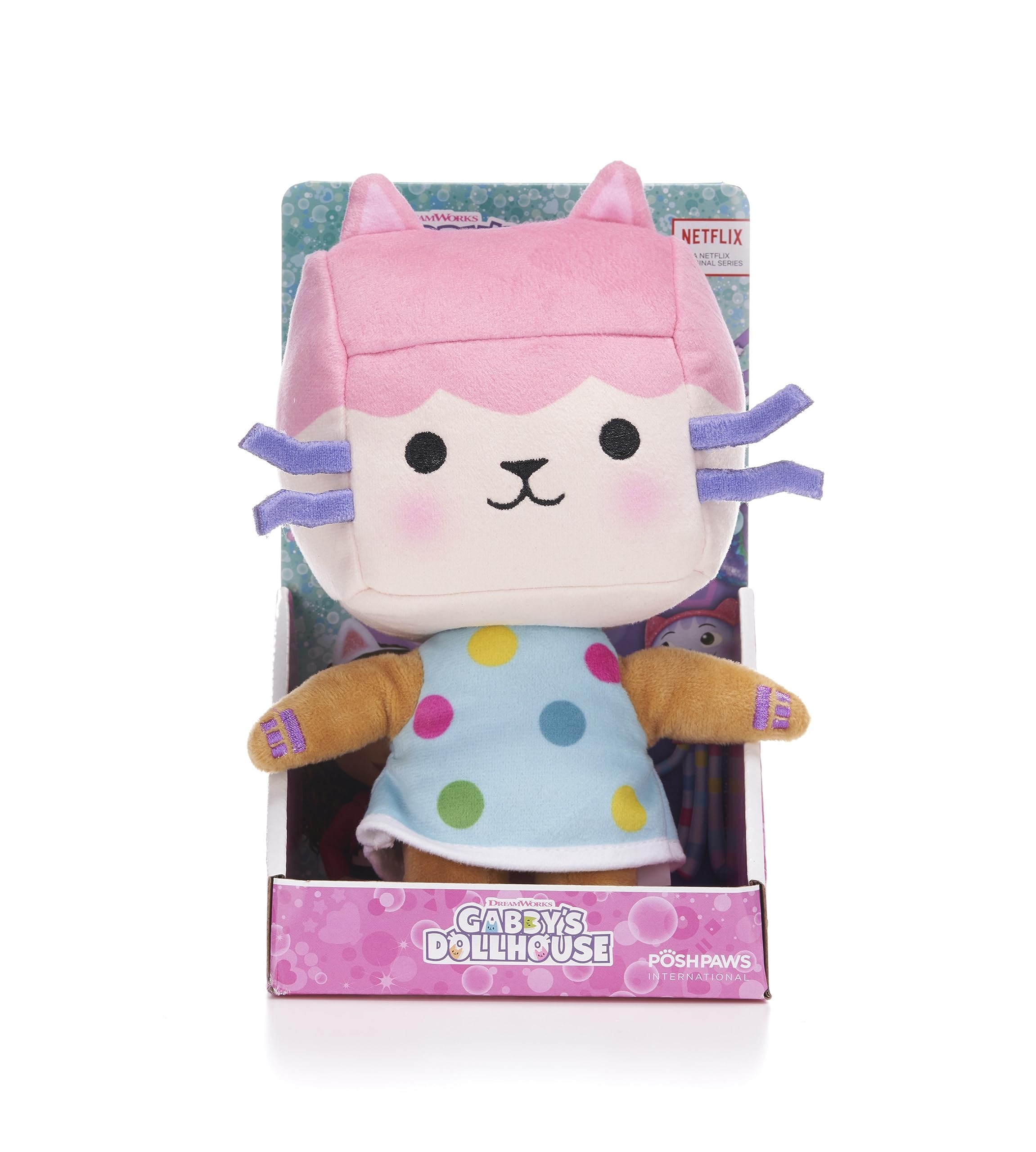 Posh Paws Gabby's Dollhouse Baby Box Cat Plush Toy - 10" (25cm) | Officially Licensed | Suitable from Birth