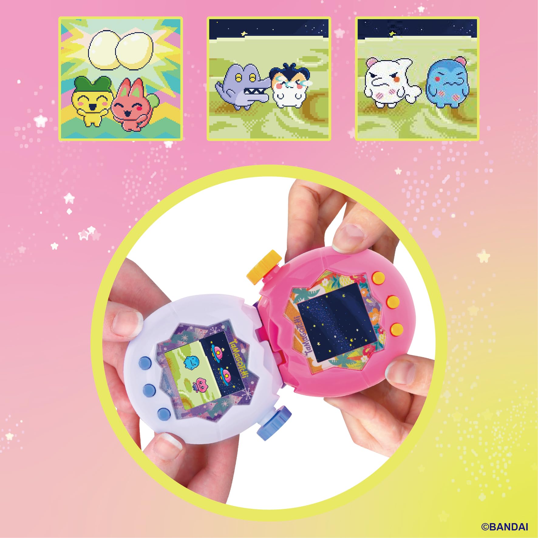 TAMAGOTCHI Paradise Electronic Pet - White Glacier Shell | 50+ Characters | Connectable 4