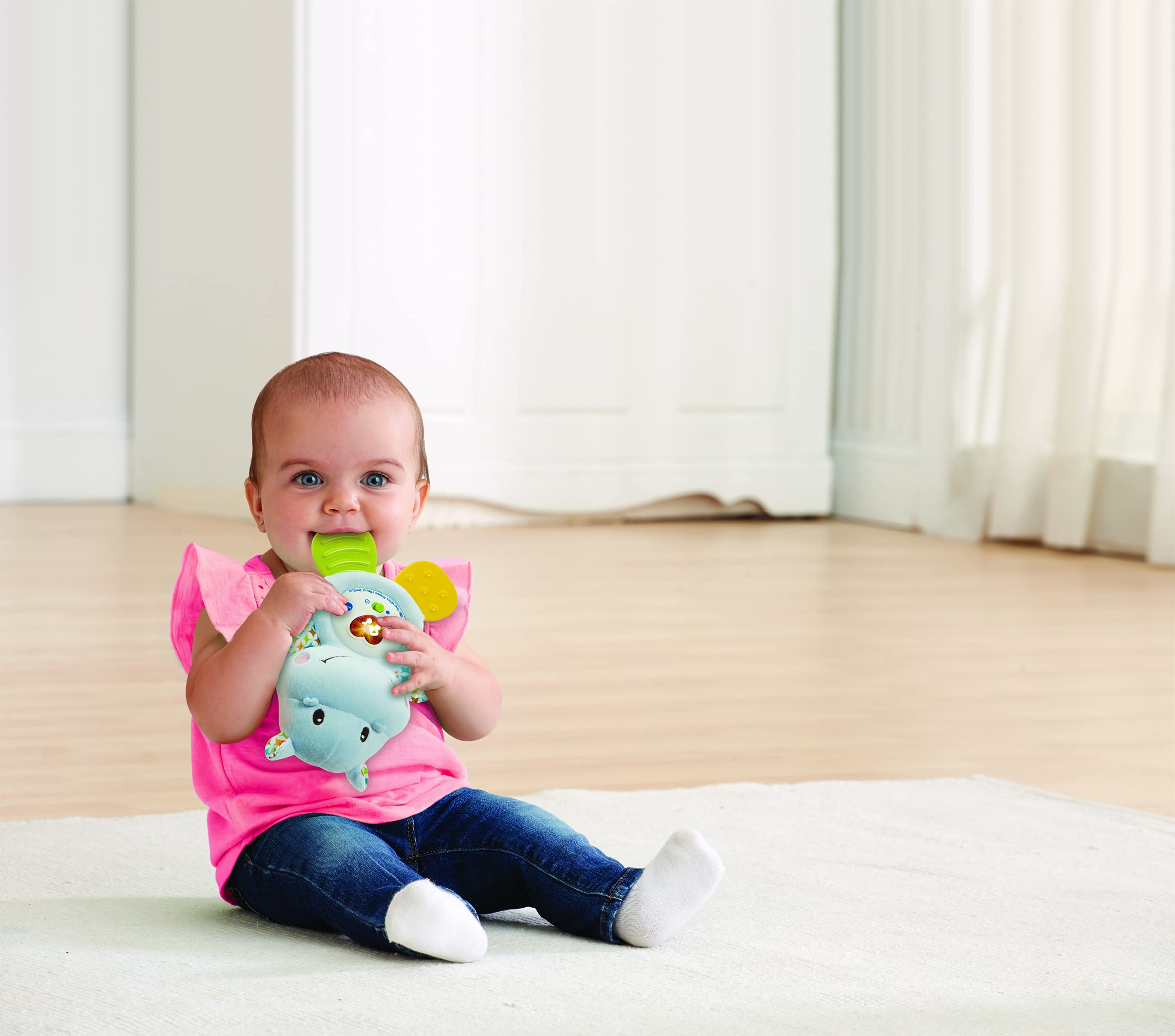 VTech Little Friendlies Hippo Teether - Soothes Gums | Musical & Light-Up | Ages 3 Months+ 4